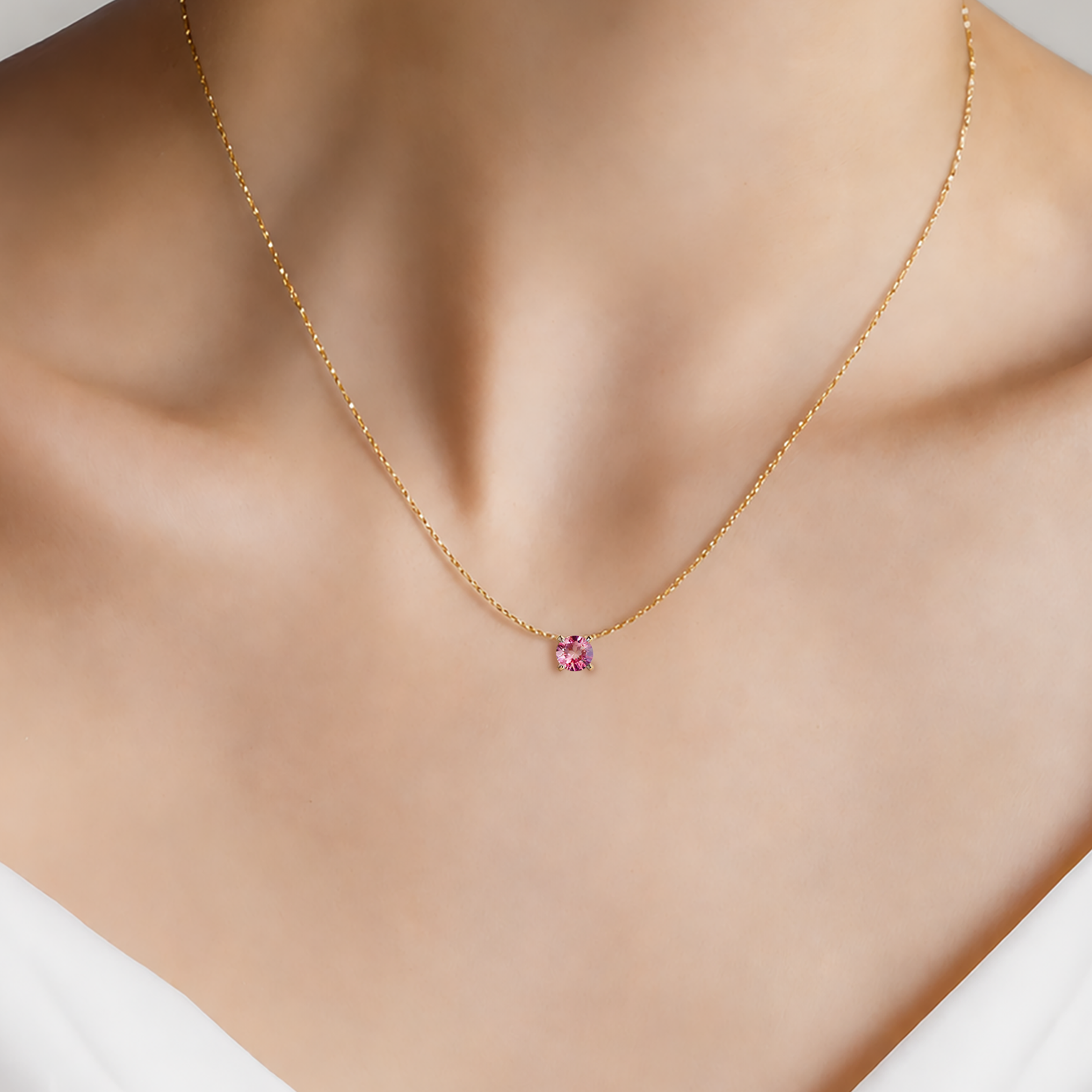 Naszyjnik Share Your Love złoty 585 z różowym diamentam laboratoryjnym 0.5ct  - 4