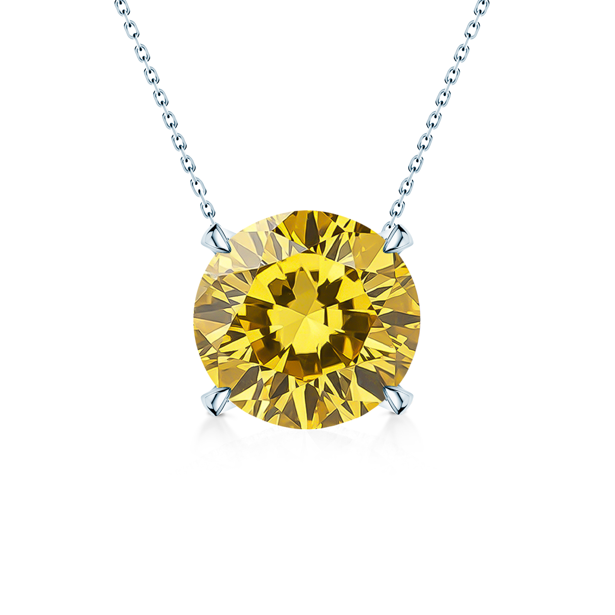 Naszyjnik Share Your Love z białego złota 585 z żółtym diamentem laboratoryjnym 0.5ct 
