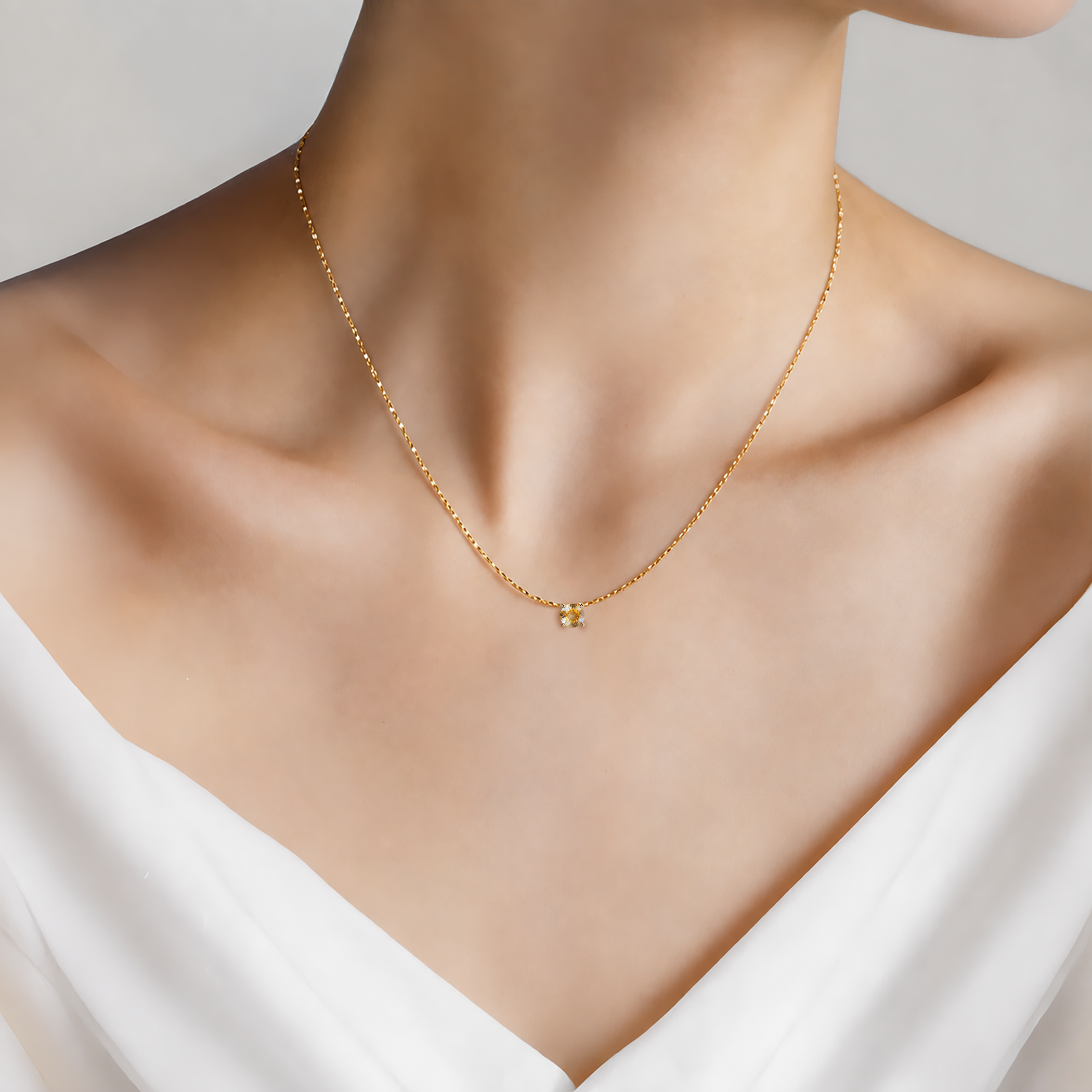 Naszyjnik Share Your Love złoty 585 z żółtym diamentem laboratoryjnym 0.5ct - 3