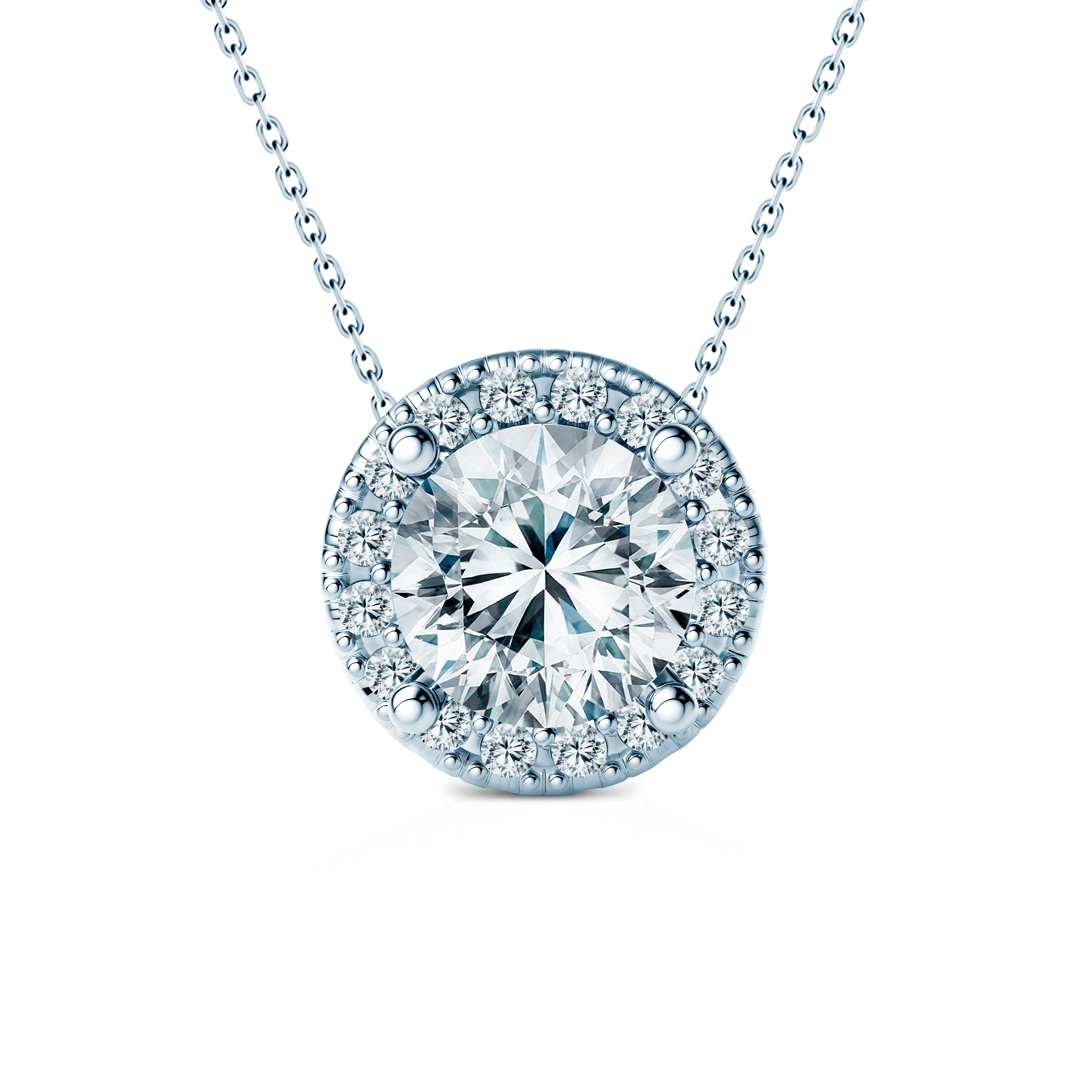 Ogrlica od bijelog zlata 585 s laboratorijskim bijelim dijamantom 0.5ct 45 cm