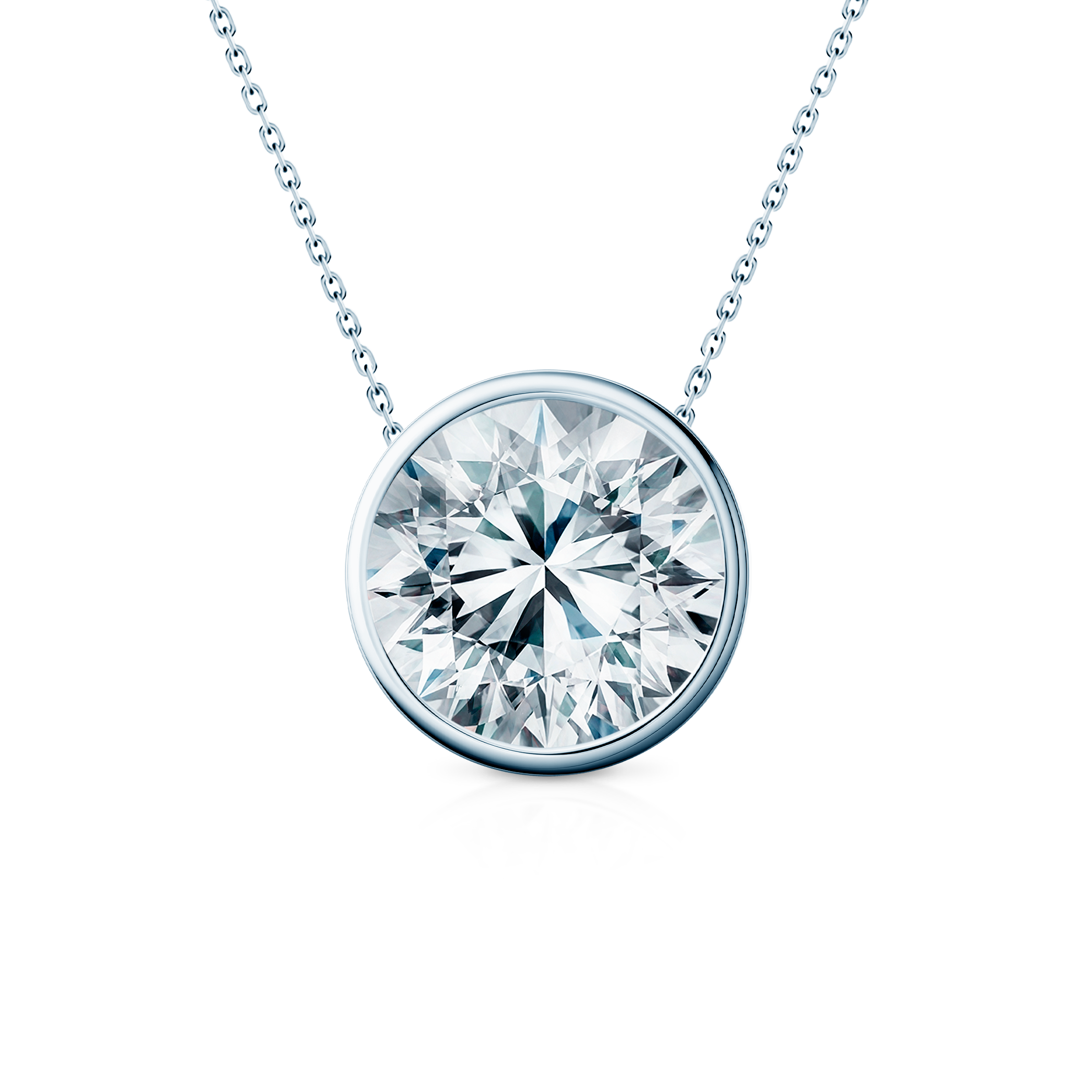 Naszyjnik z białego złota 585 z białym diamentem 0.25ct 45 cm