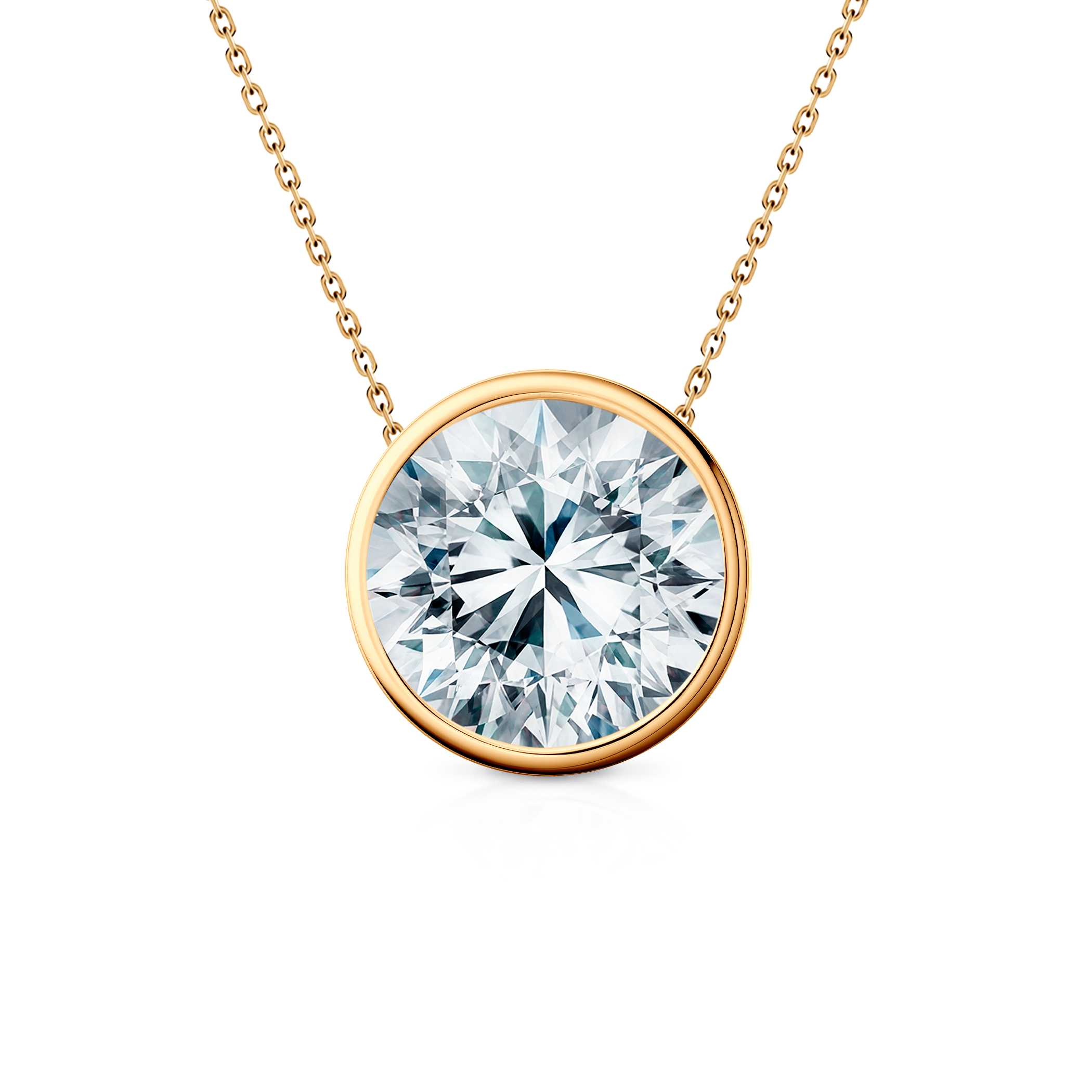 Naszyjnik złoty 585 z białym diamentem 0.25ct 45 cm