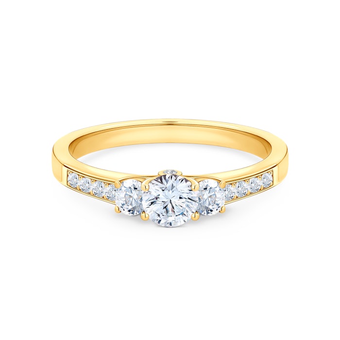 Pierścionek zaręczynowy Dream: złoty, biały szafir