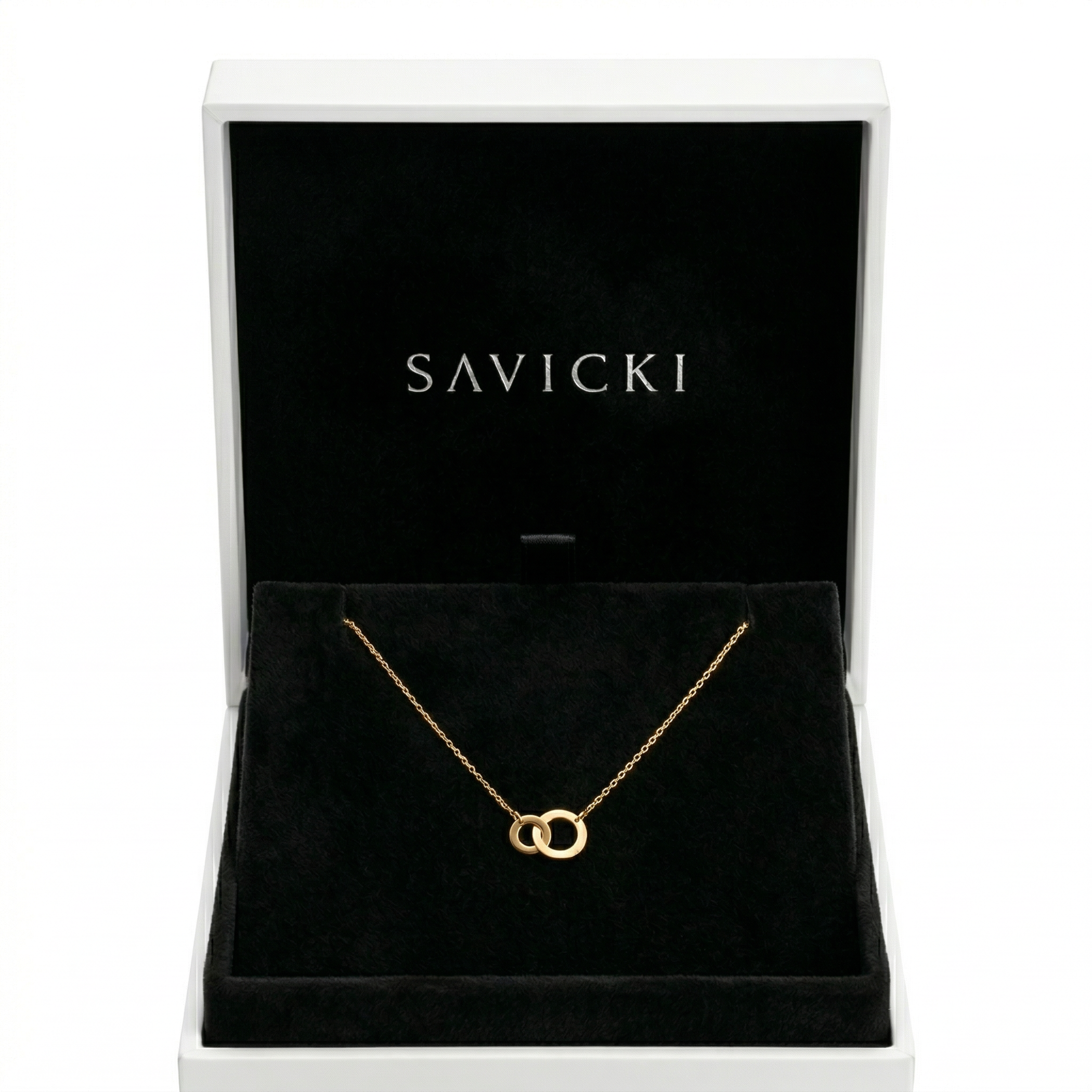Gold circles necklace 14K 45 cm - 5