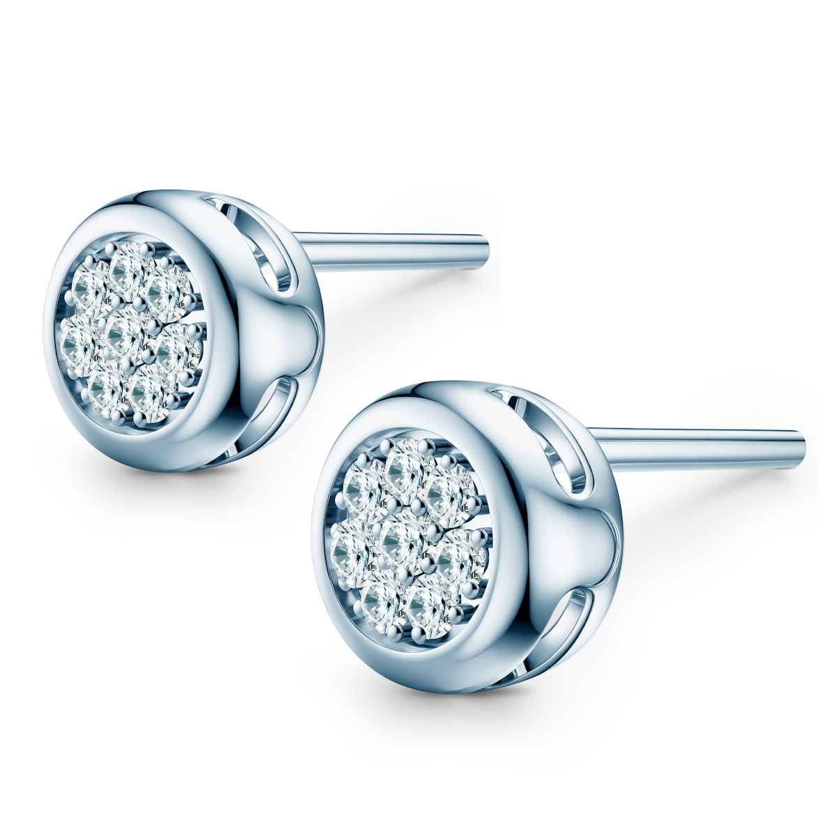 Dream earrings: white gold, diamonds - 3