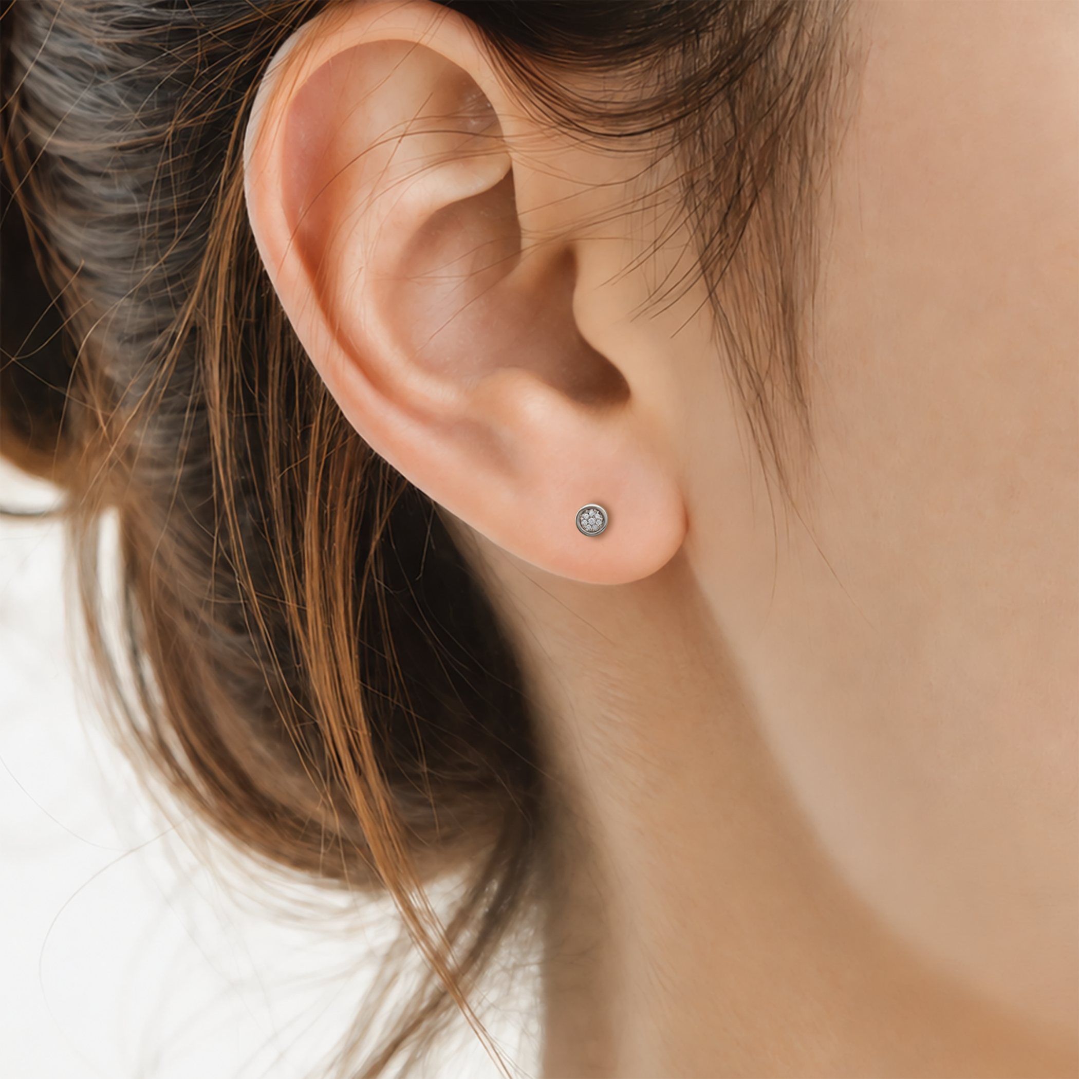 Dream earrings: white gold, diamonds - 5