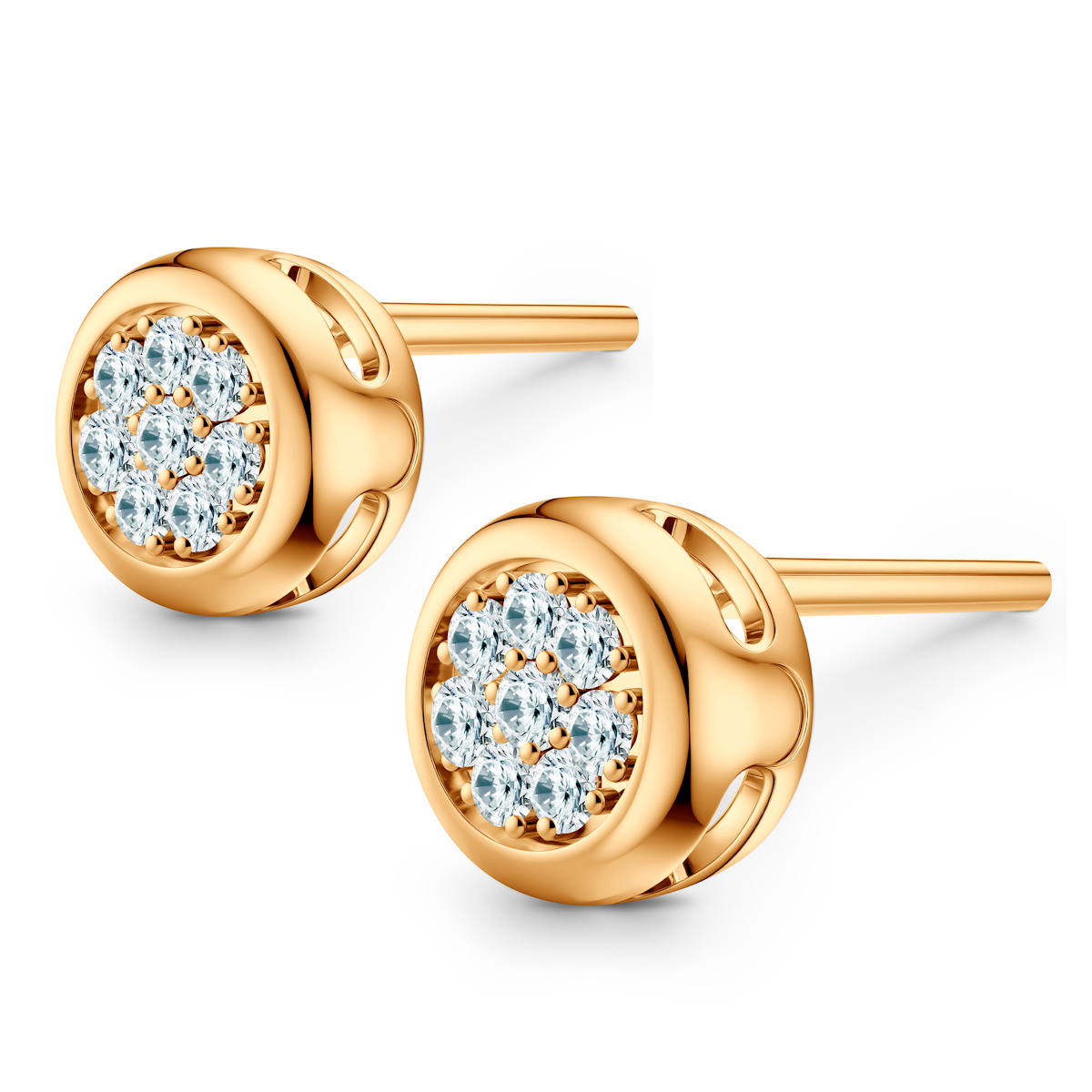 Dream earrings: yellow gold, diamonds - 3