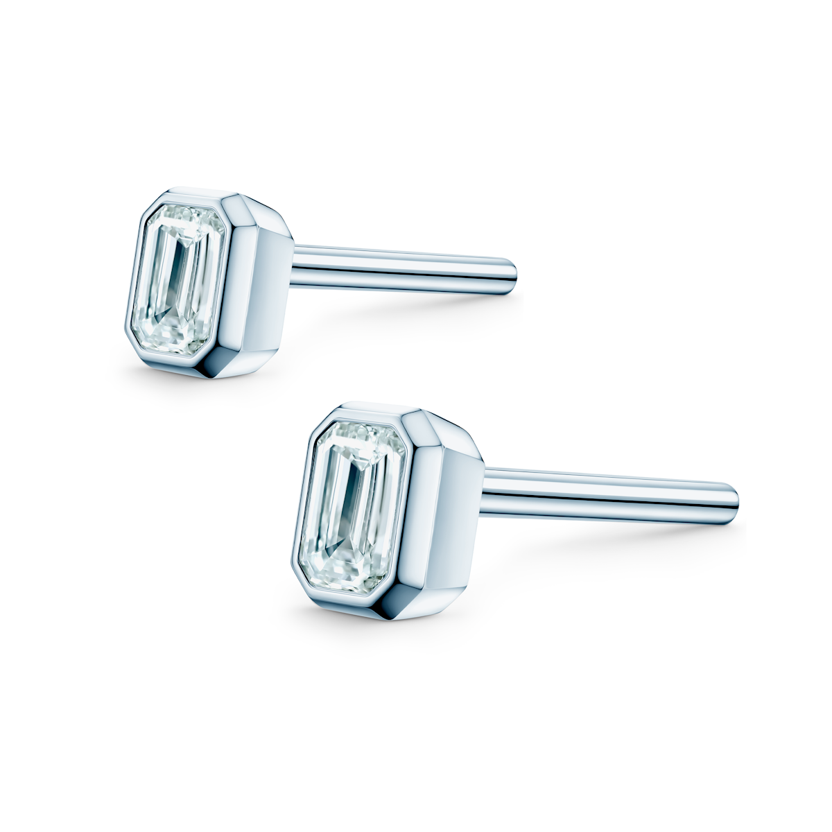 Pure earrings: white gold, diamonds - 3