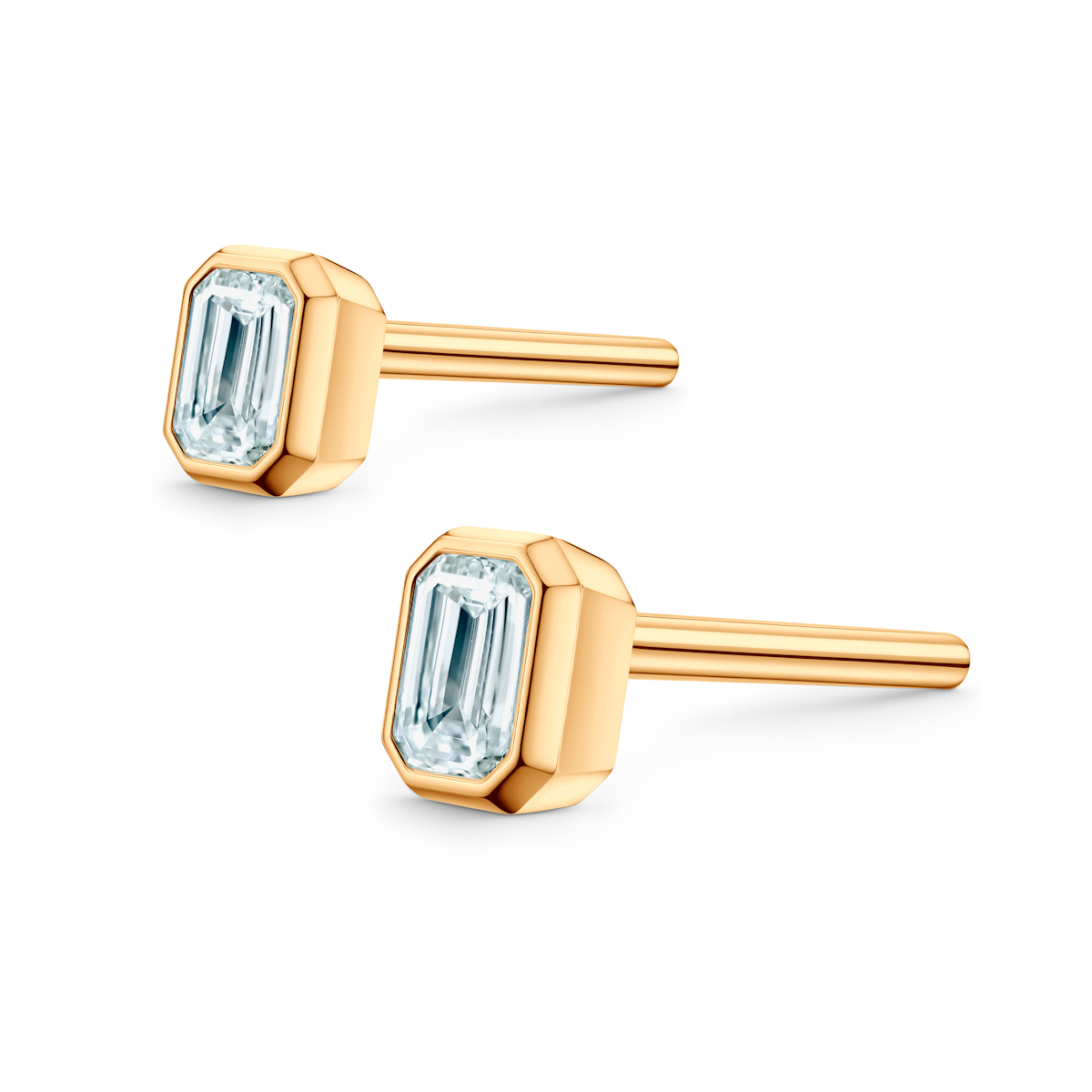 Pure earrings: yellow gold, diamonds - 3