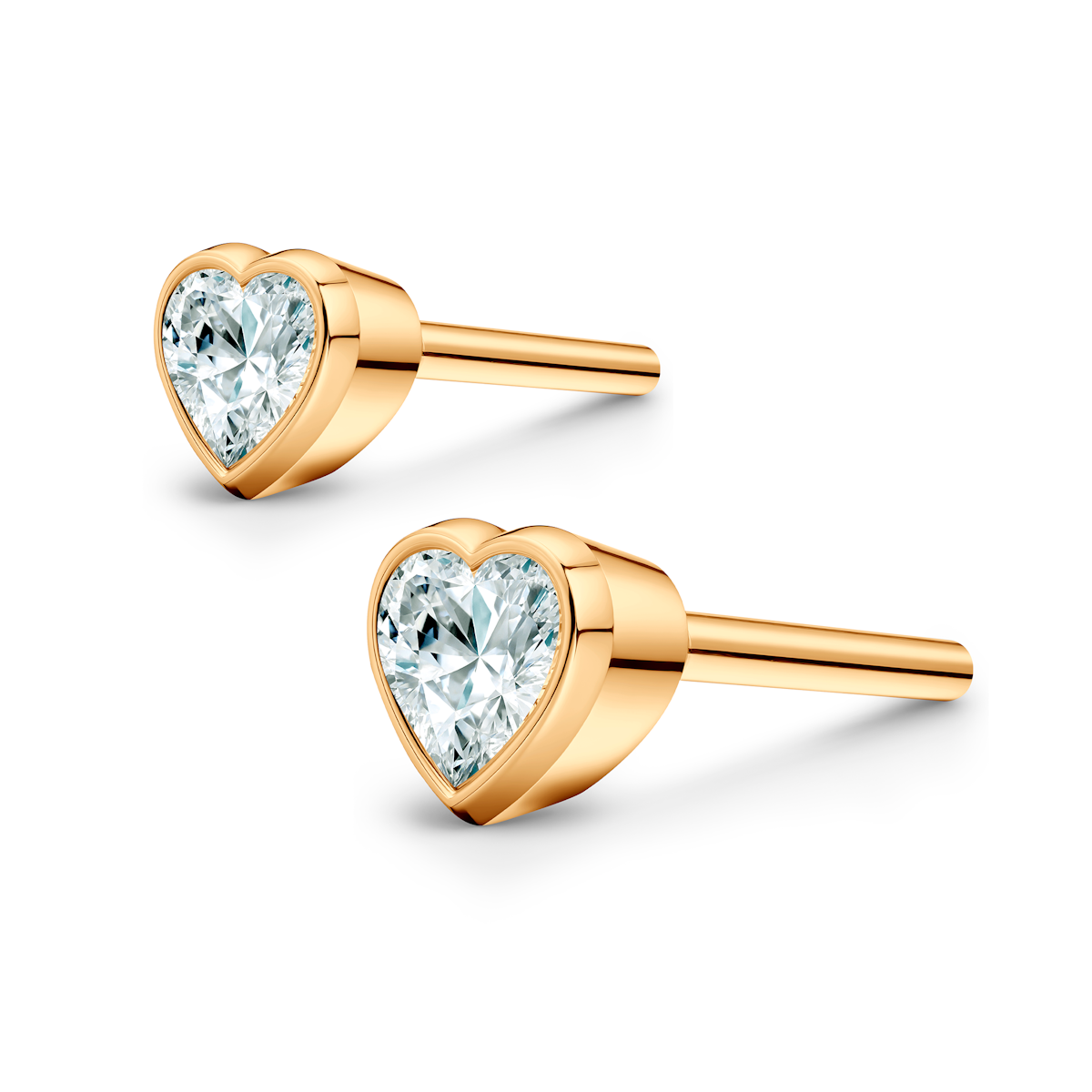 Pure earrings: yellow gold, diamonds - 3
