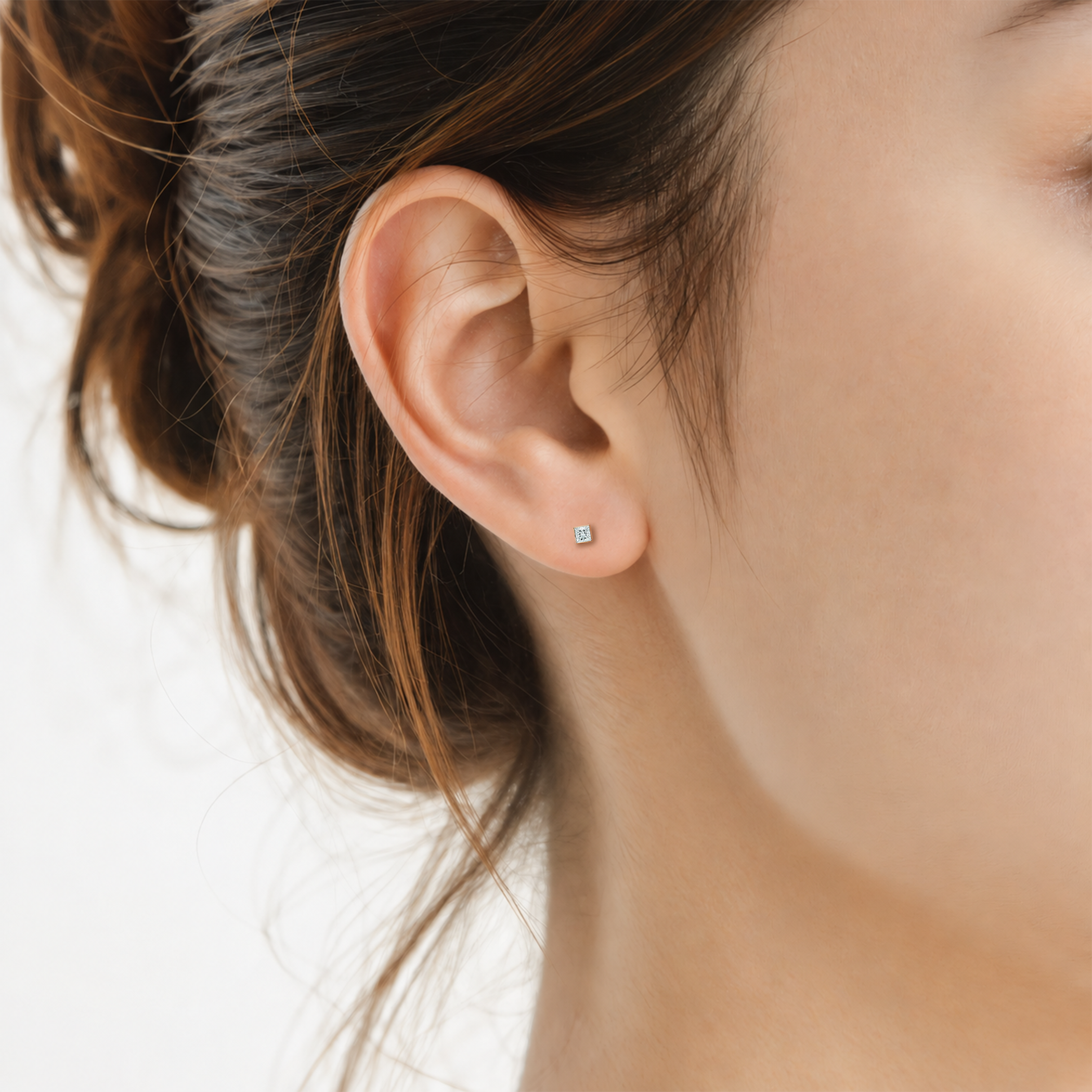 Pure earrings: yellow gold, diamonds - 4