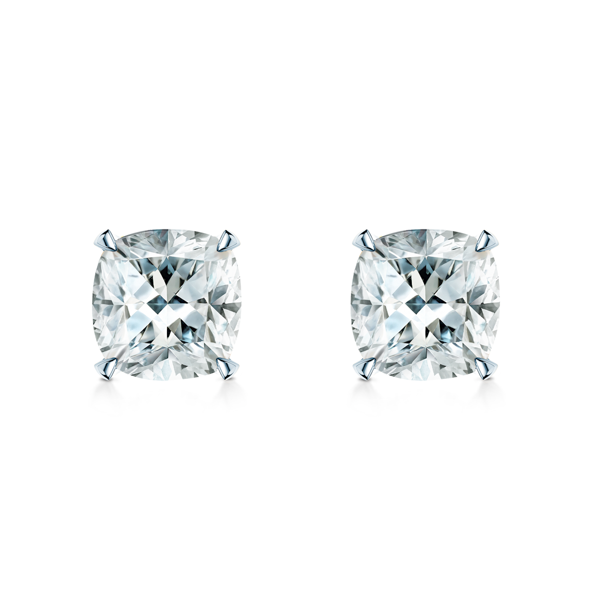 Share Your Love earrings: white gold, cushion cut diamonds