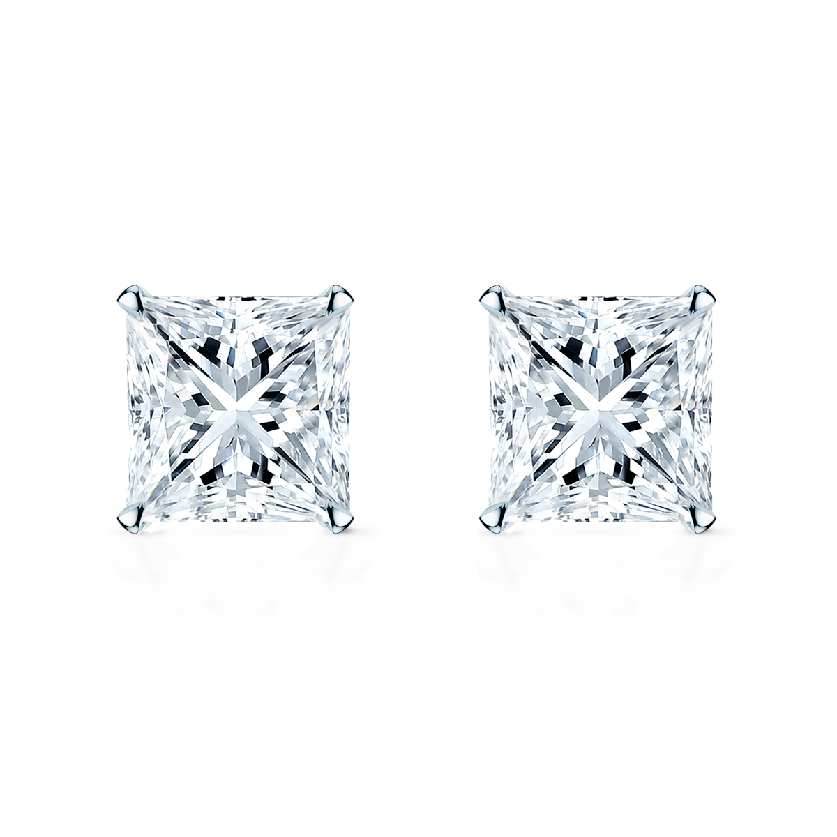 Share Your Love earrings: white gold, lab-grown diamonds, princess cut