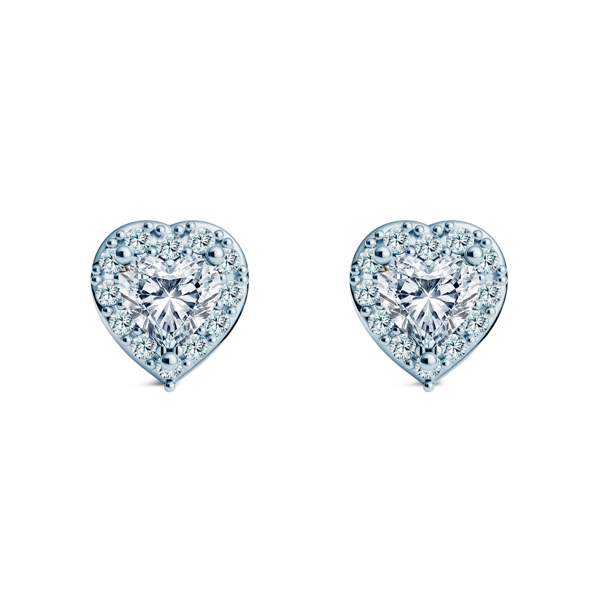 This Is Love earrings: white gold, heart cut diamonds