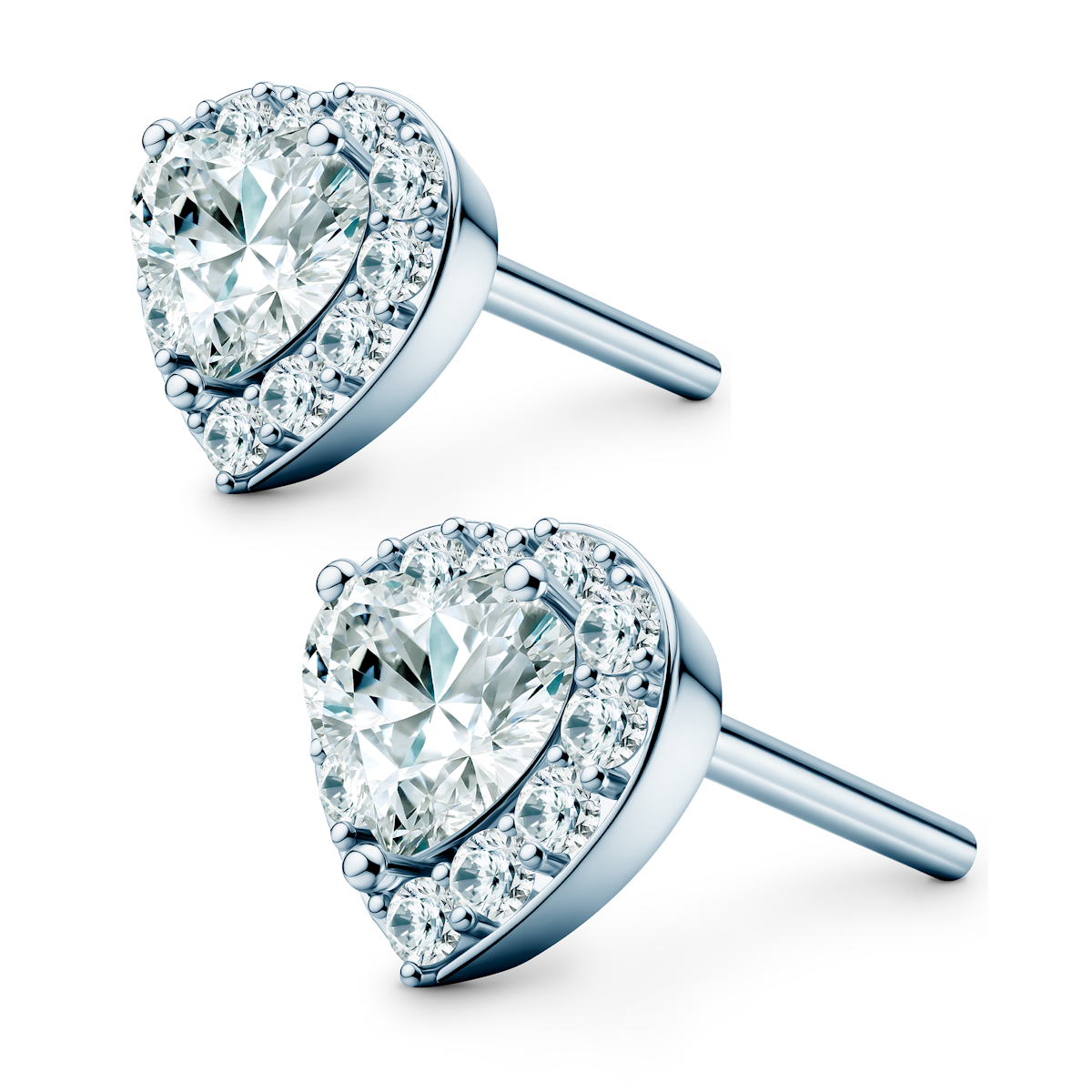 This Is Love earrings: white gold, heart cut diamonds - 3