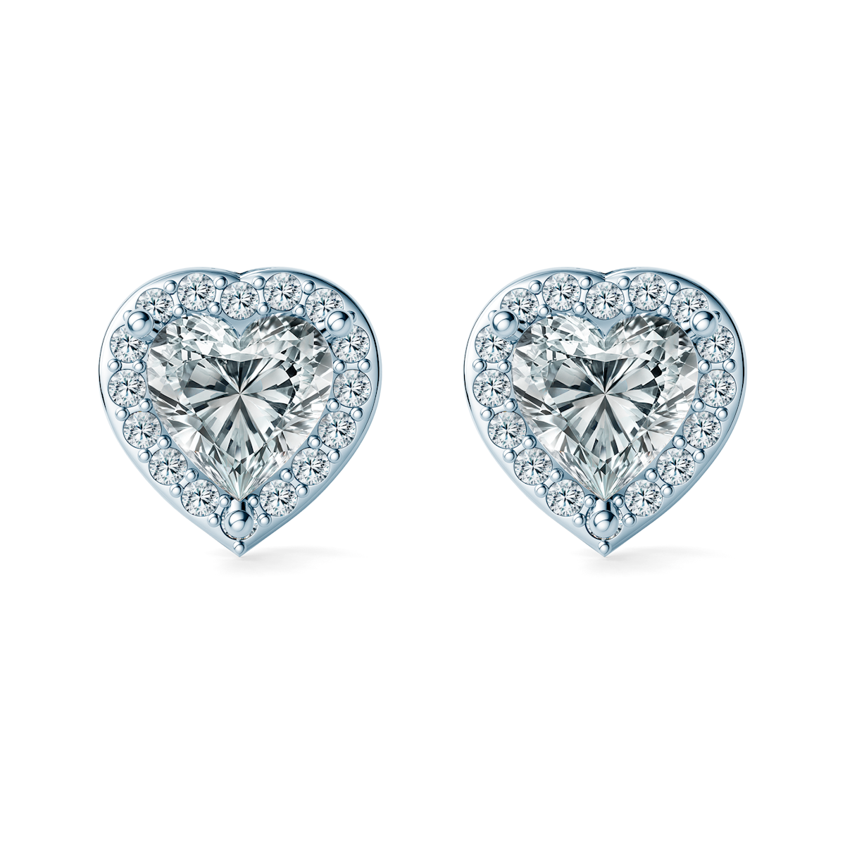 This Is Love earrings: white gold, diamonds, heart cut