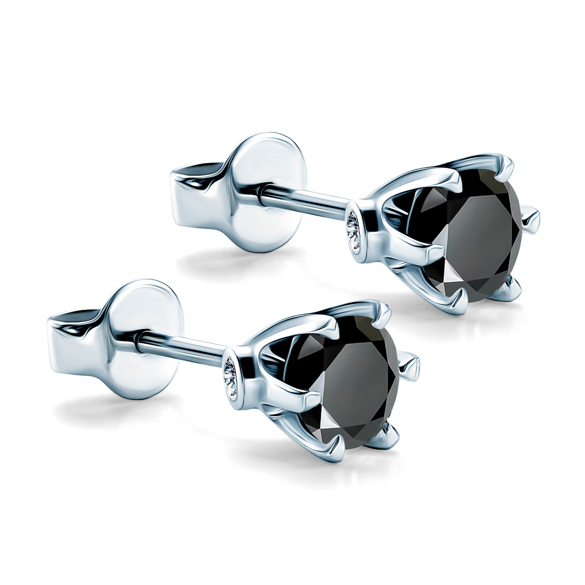 Earrings The Journey: white gold, black diamonds - 4