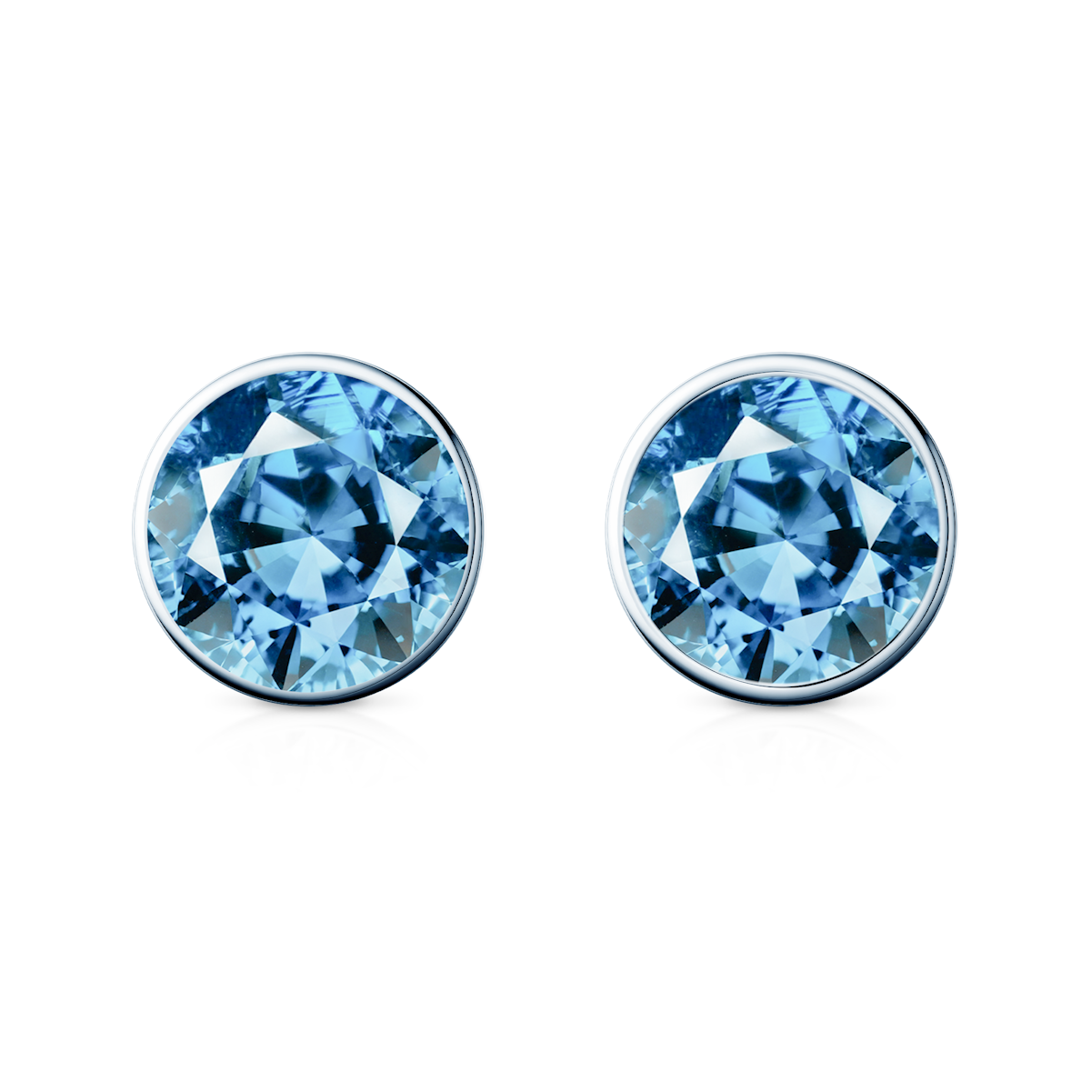 The Journey earrings: white gold, blue lab-grown diamonds