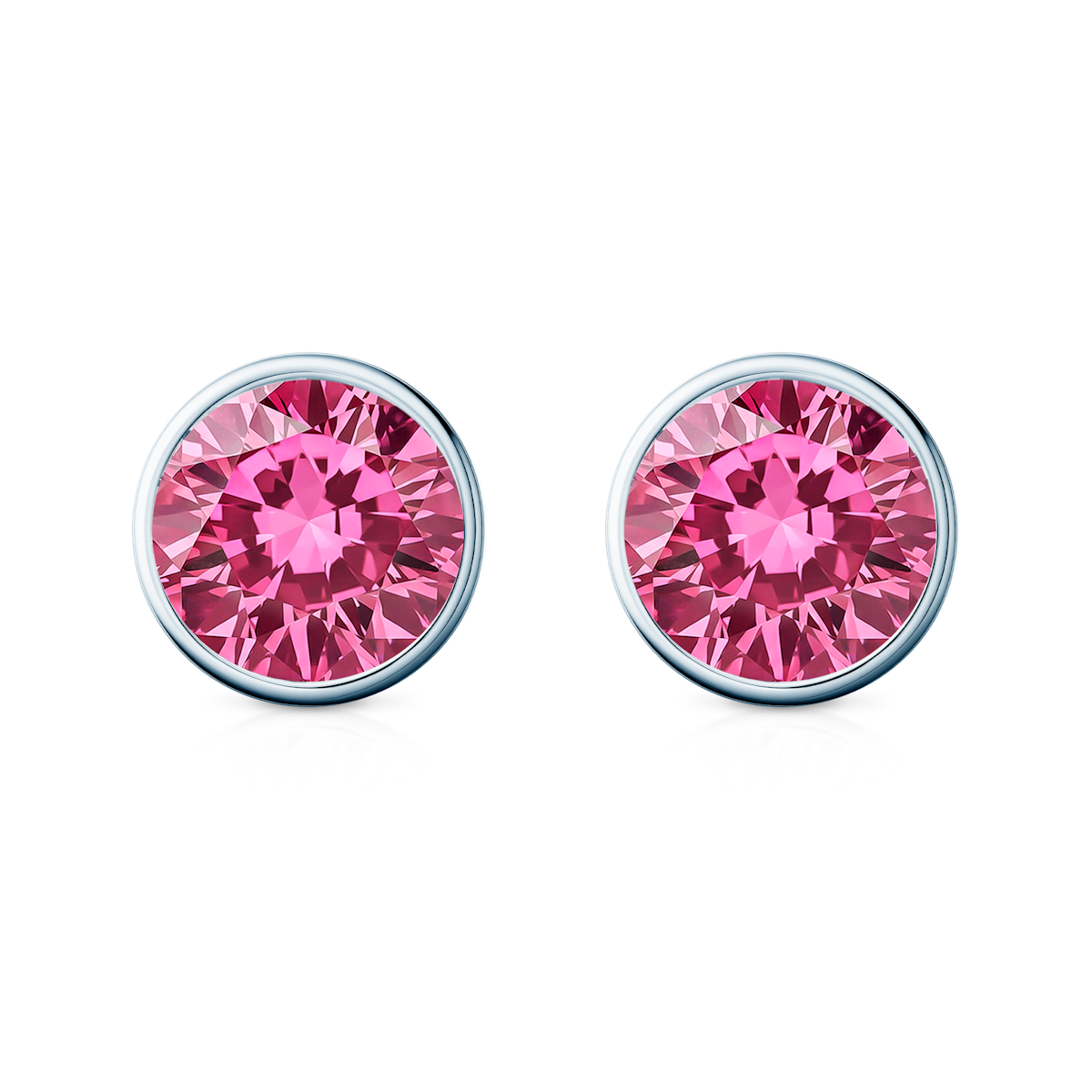 The Journey earrings: white gold, pink lab-grown diamonds