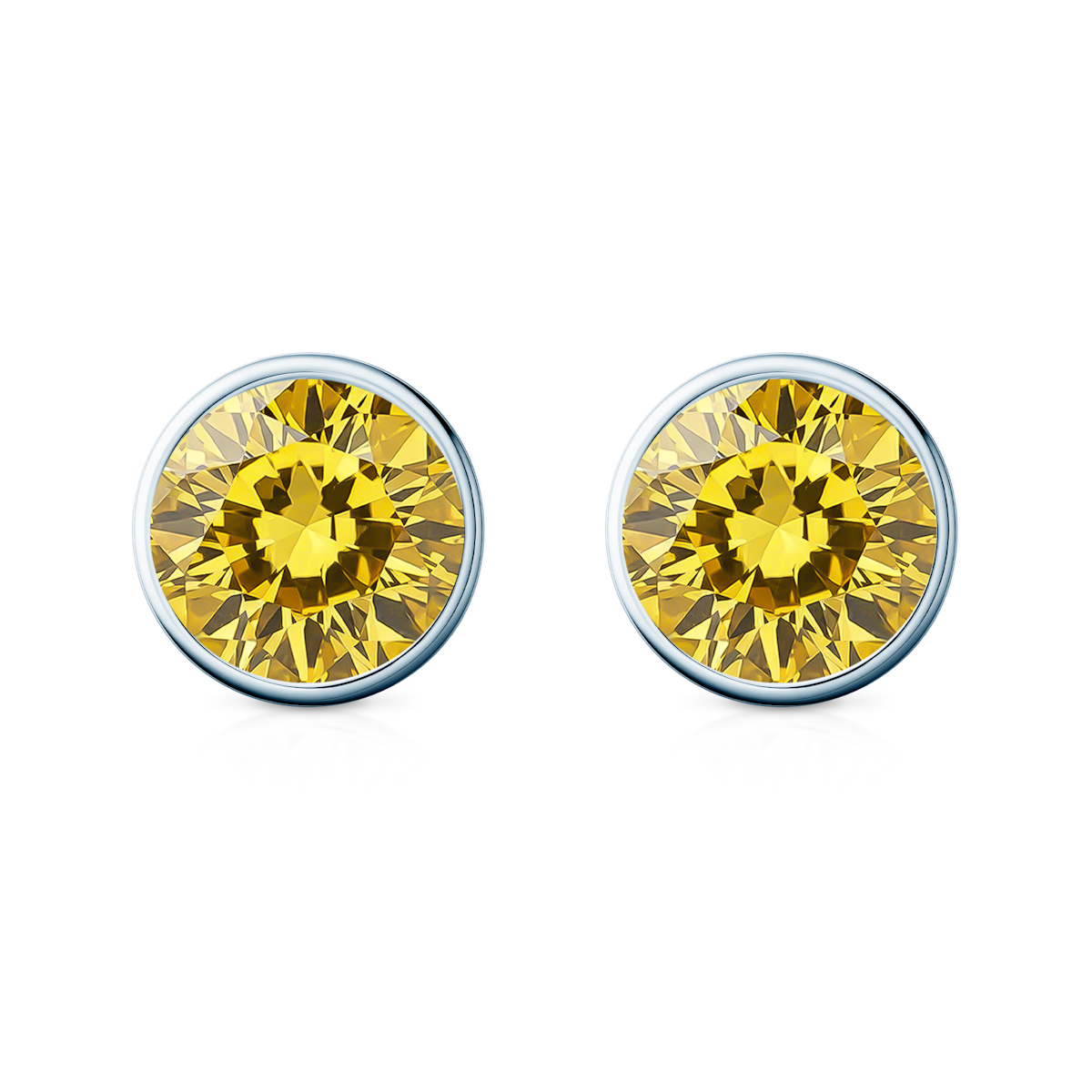 The Journey earrings: white gold, yellow lab-grown diamonds