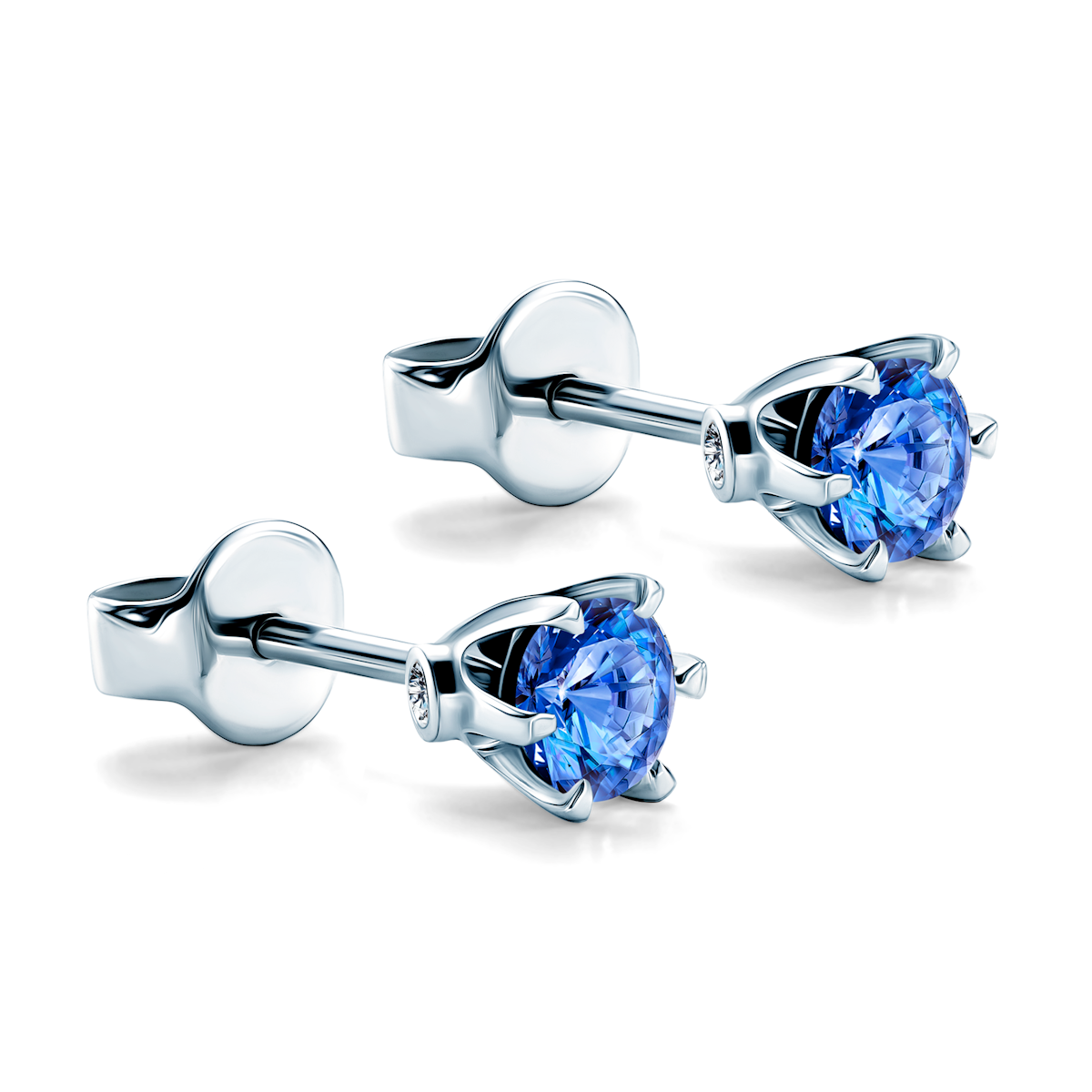 Earrings The Journey: white gold, sapphire - 4