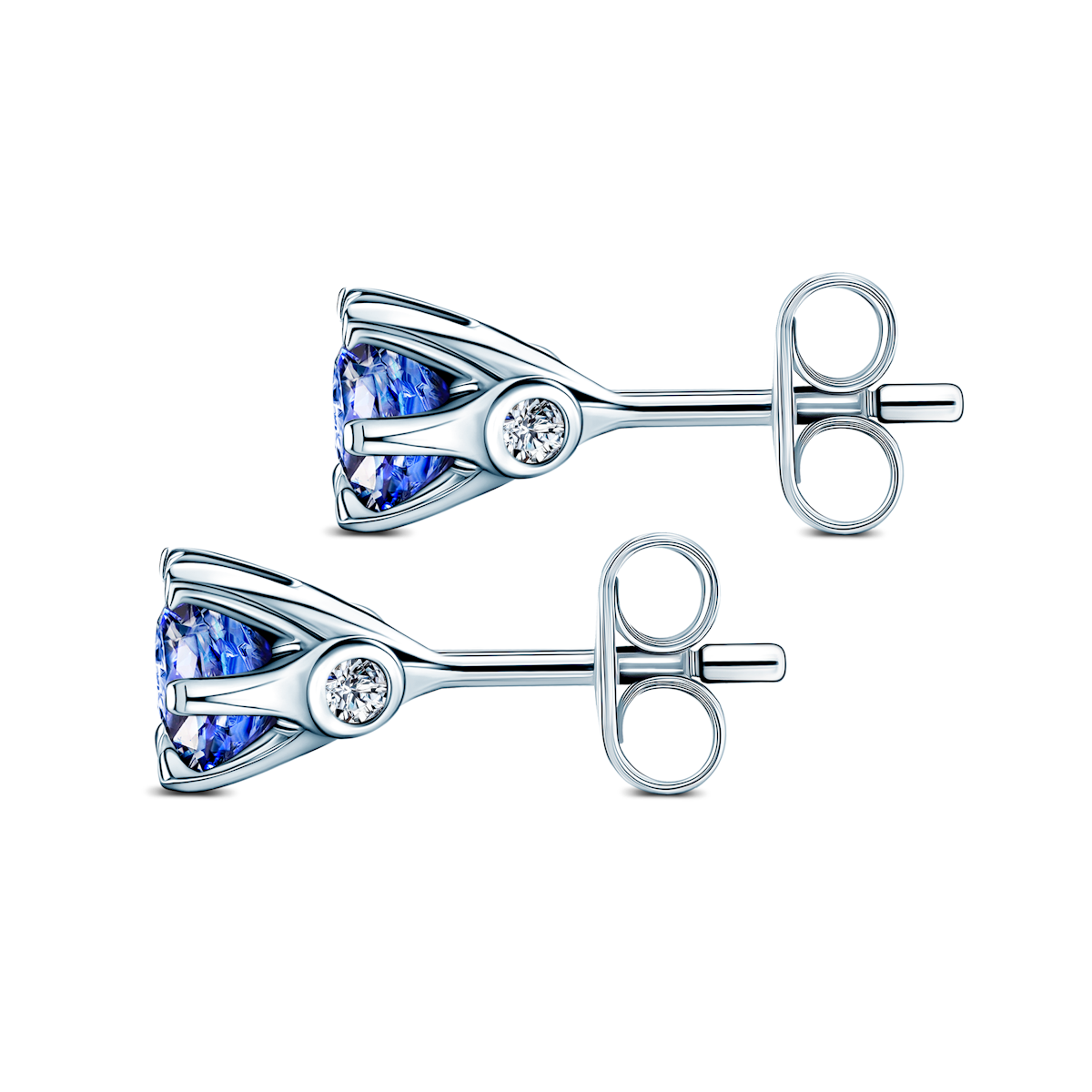 Earrings The Journey: white gold, sapphire - 5