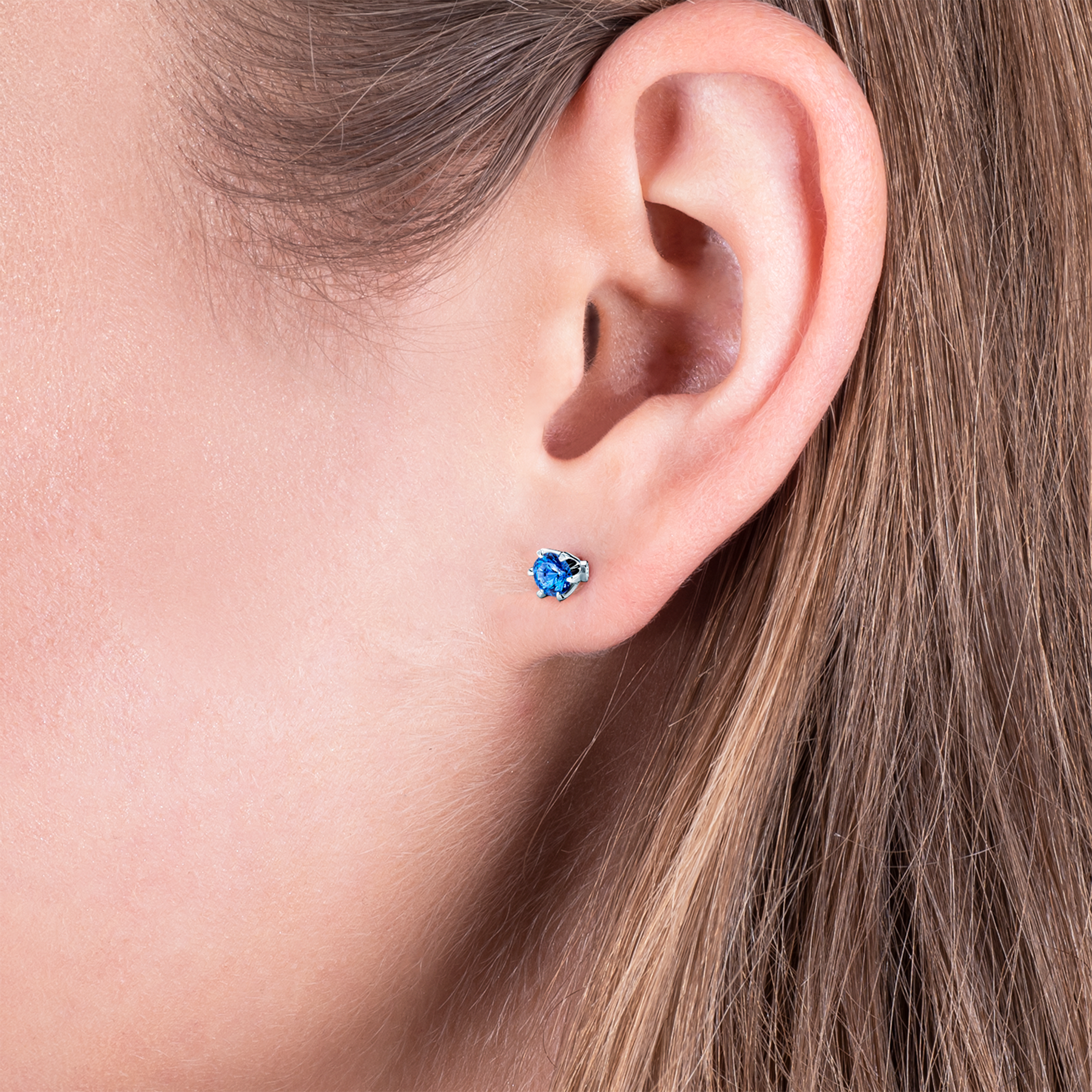 Earrings The Journey: white gold, sapphire - 7