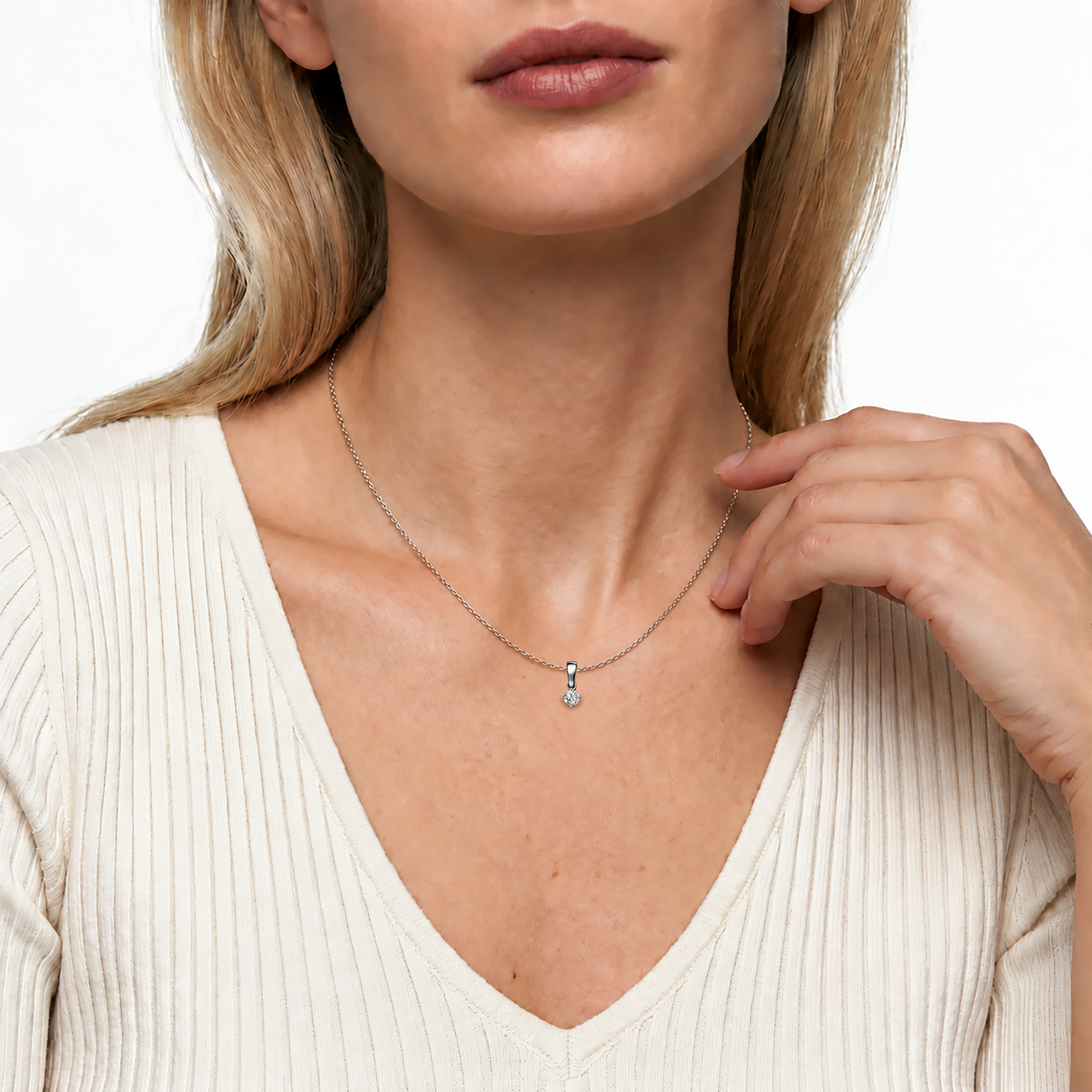 The Light pendant: white gold, diamond - 4