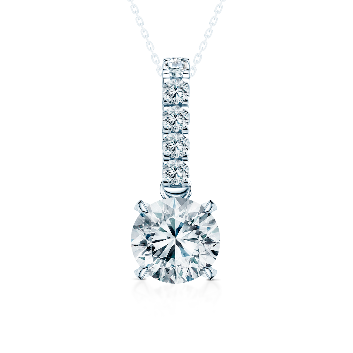 Pandantiv Share Your Love: aur alb, diamant de laborator