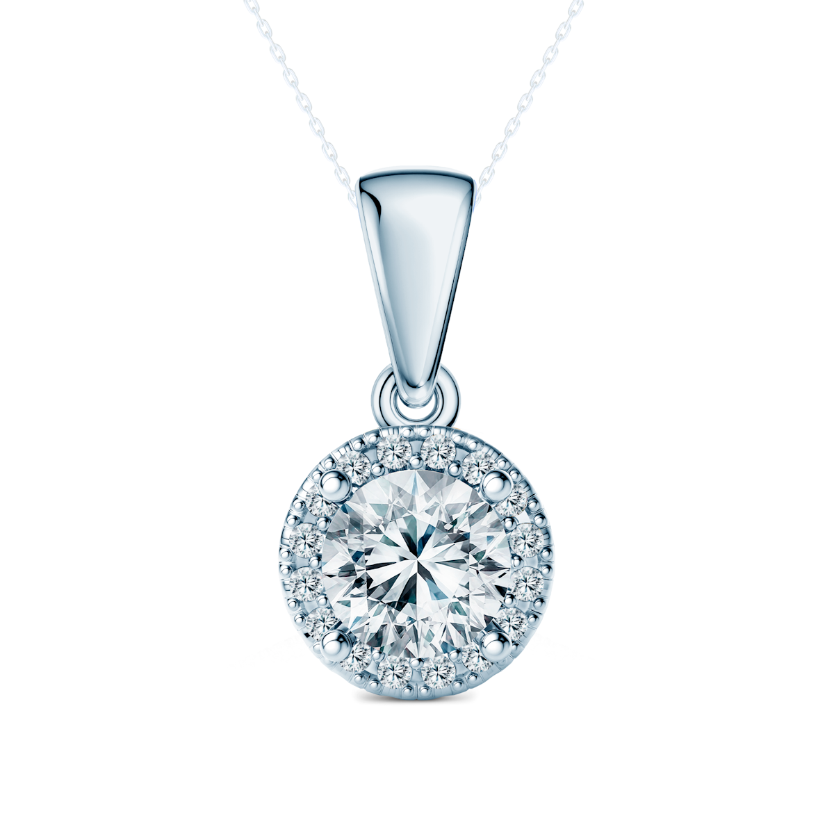 Pandantiv This is Love: aur alb, diamante de laborator