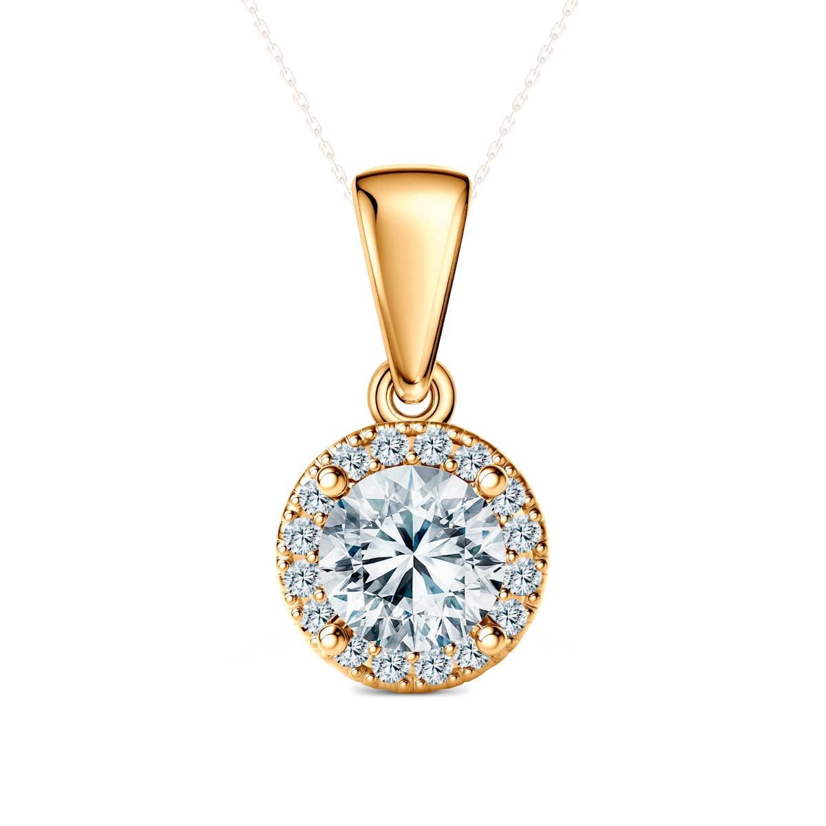 Pandantiv This is Love: aur galben, diamante de laborator