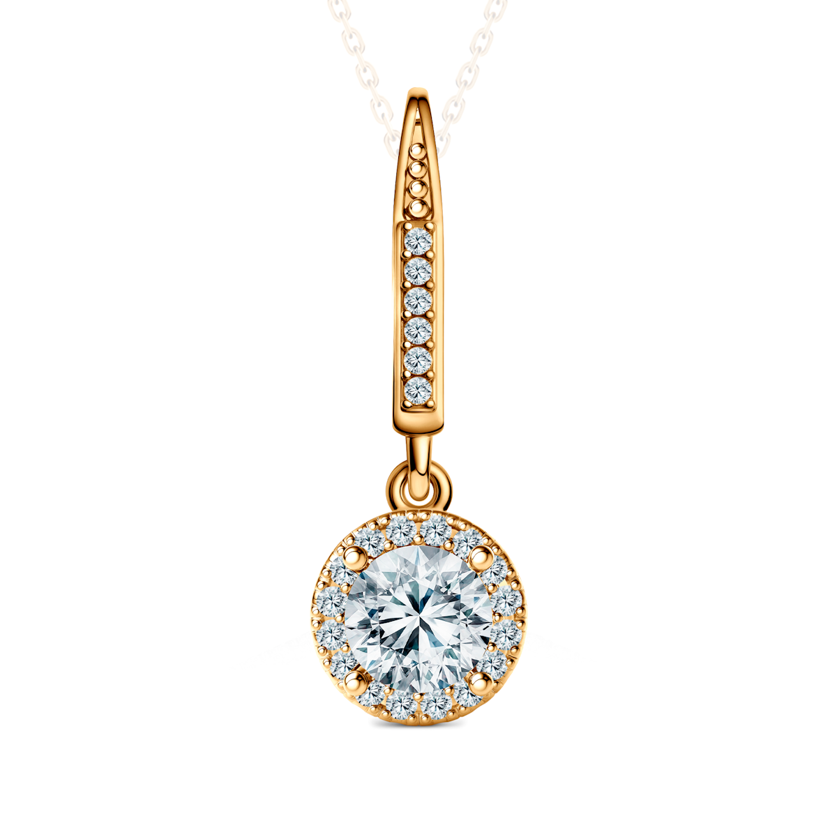 Pandantiv This is Love: aur galben, diamante de laborator