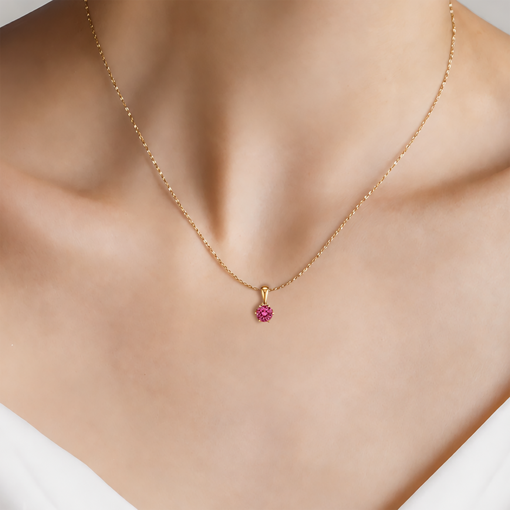 The Journey pendant: gold, pink lab-grown diamond - 4