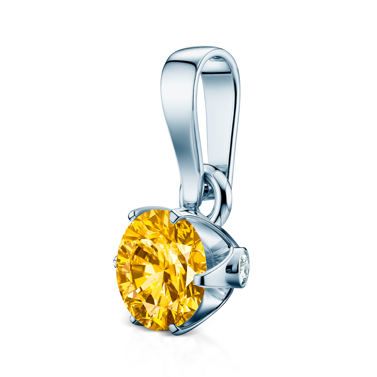 The Journey pendant: white gold, yellow lab-grown diamond - 3