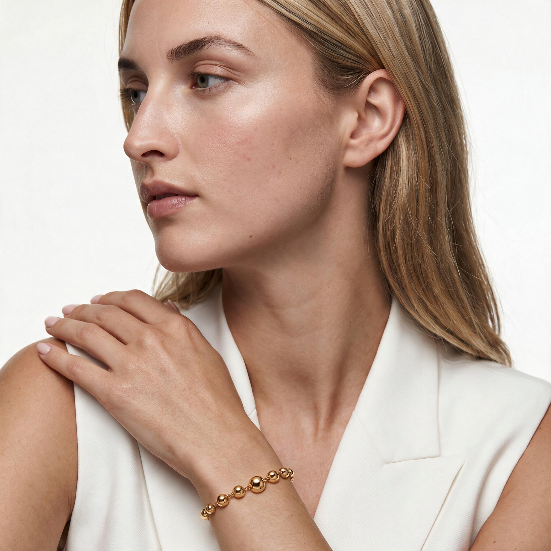 Bransoletka złota 585 kulki - 6