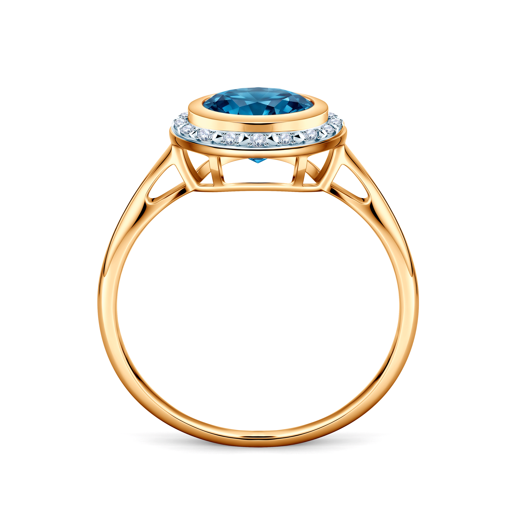 Verlobungsring SAVICKI: zweifarbiges Gold, Topas, Diamanten - 4