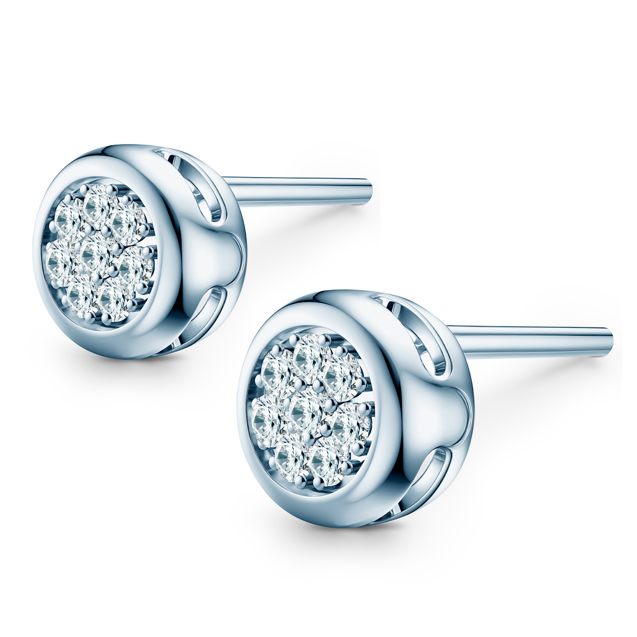 Dream earrings: white gold, diamonds - 3