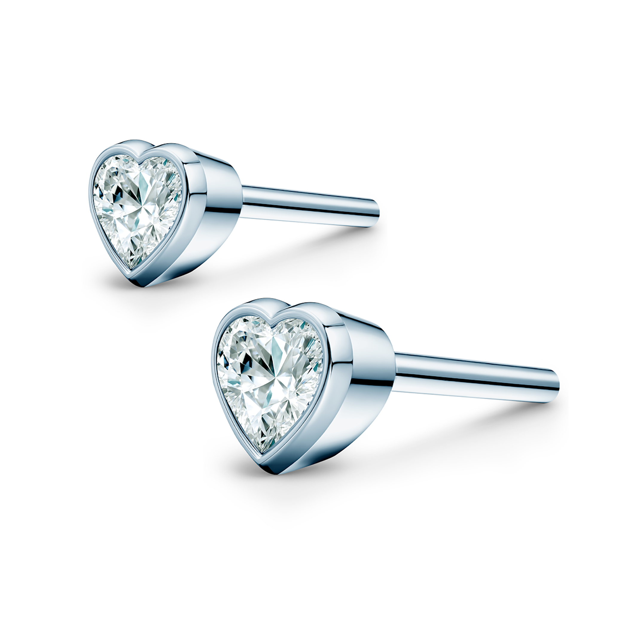 Pure earrings: white gold, diamonds - 3