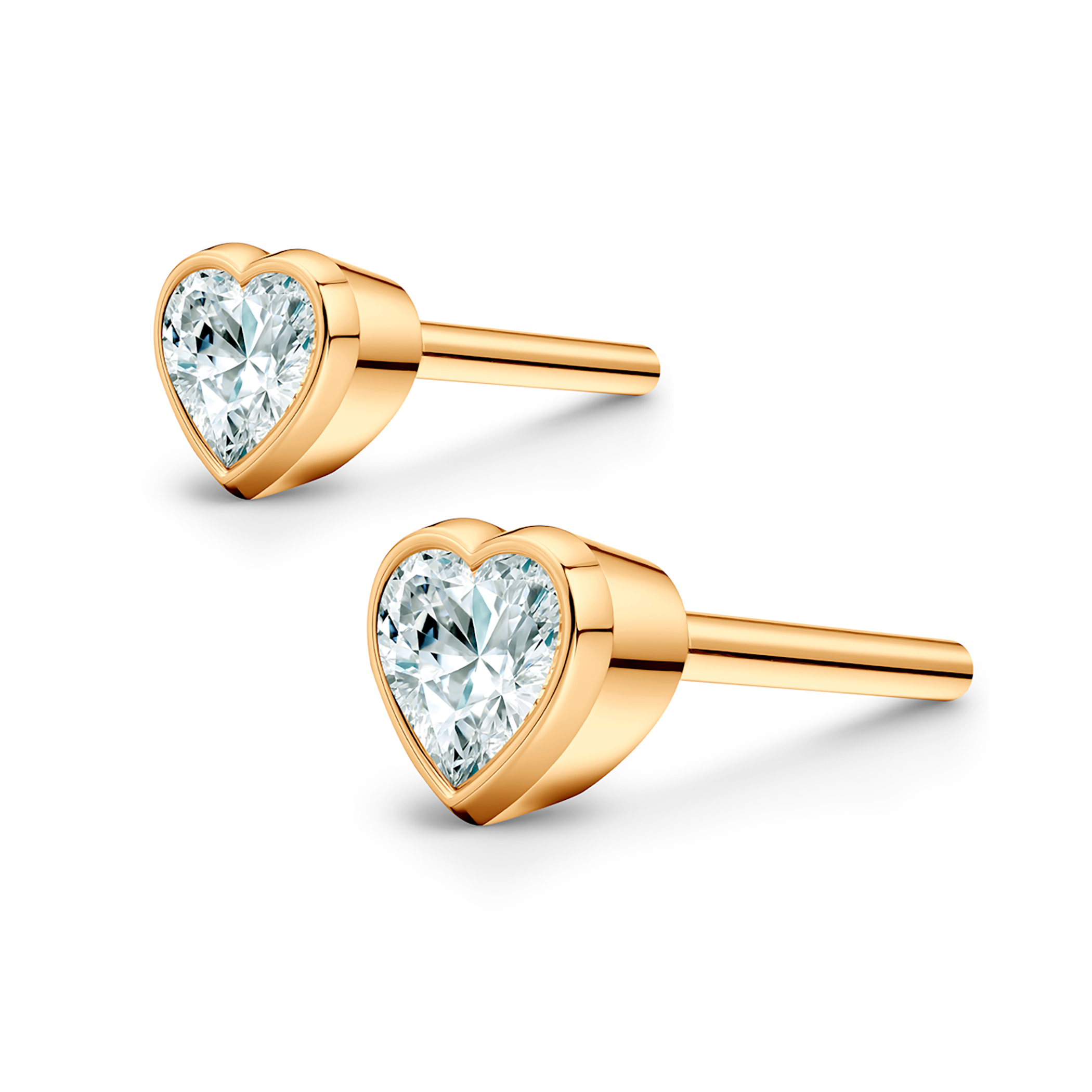 Pure earrings: yellow gold, diamonds - 3