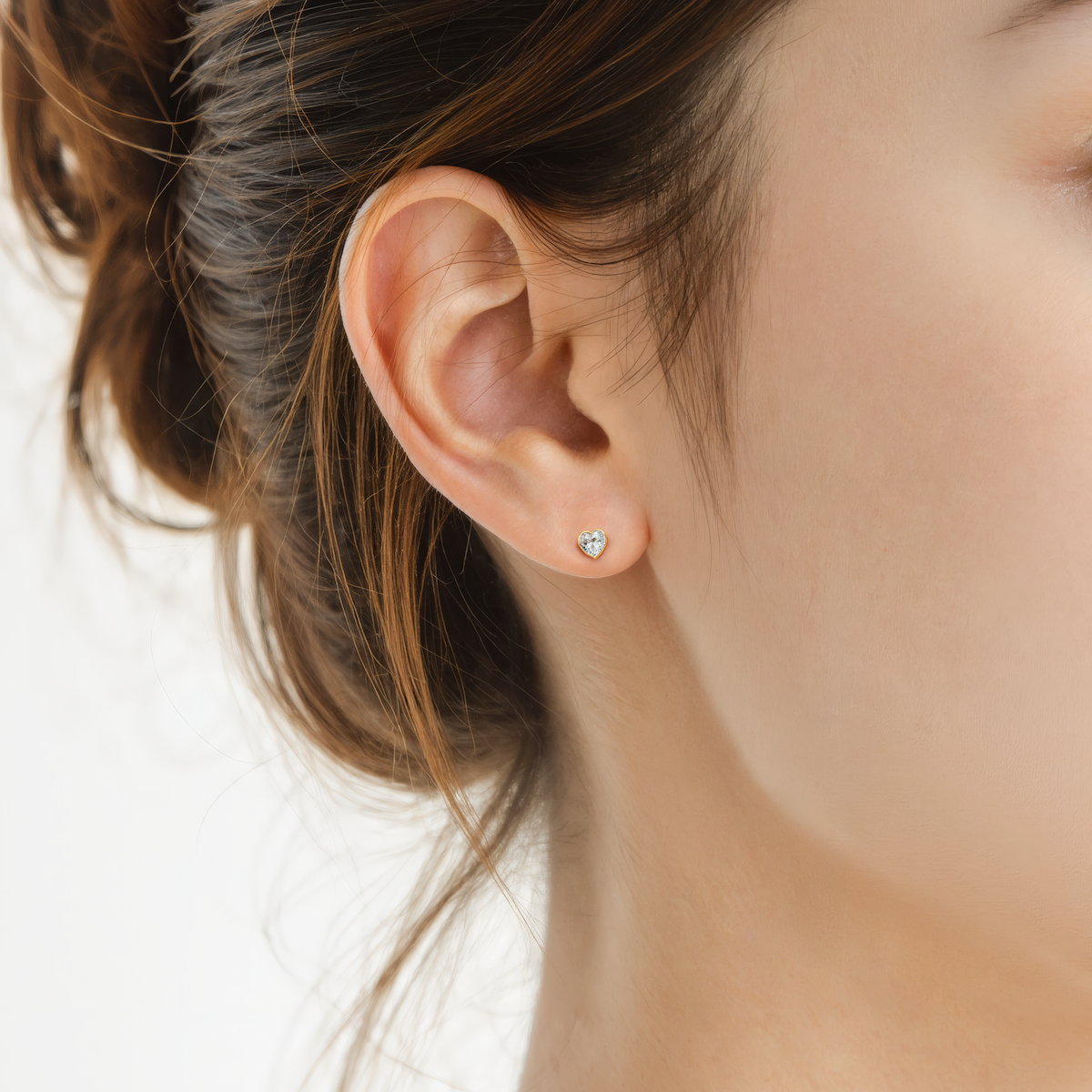 Pure earrings: yellow gold, diamonds - 4