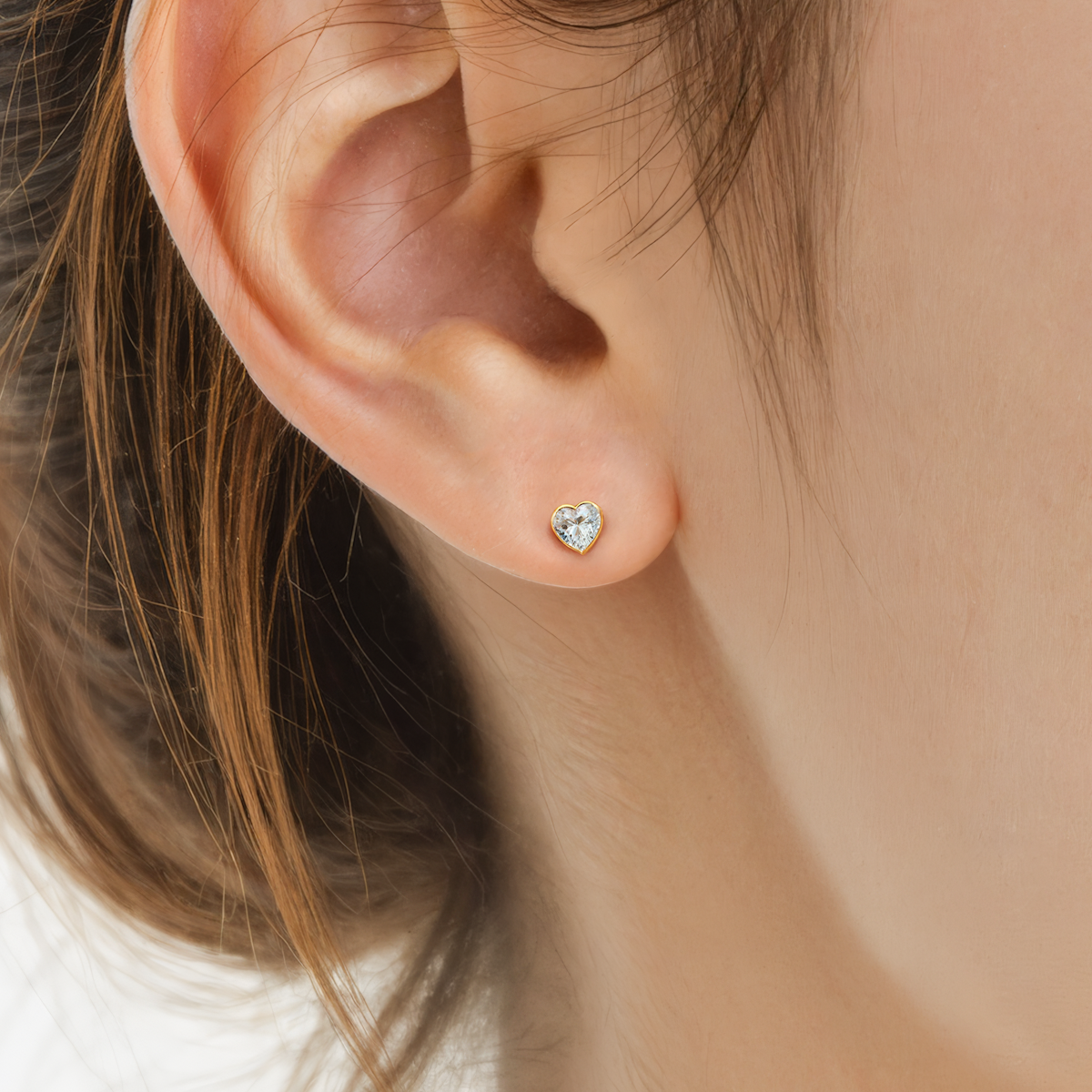 Pure earrings: yellow gold, diamonds - 5