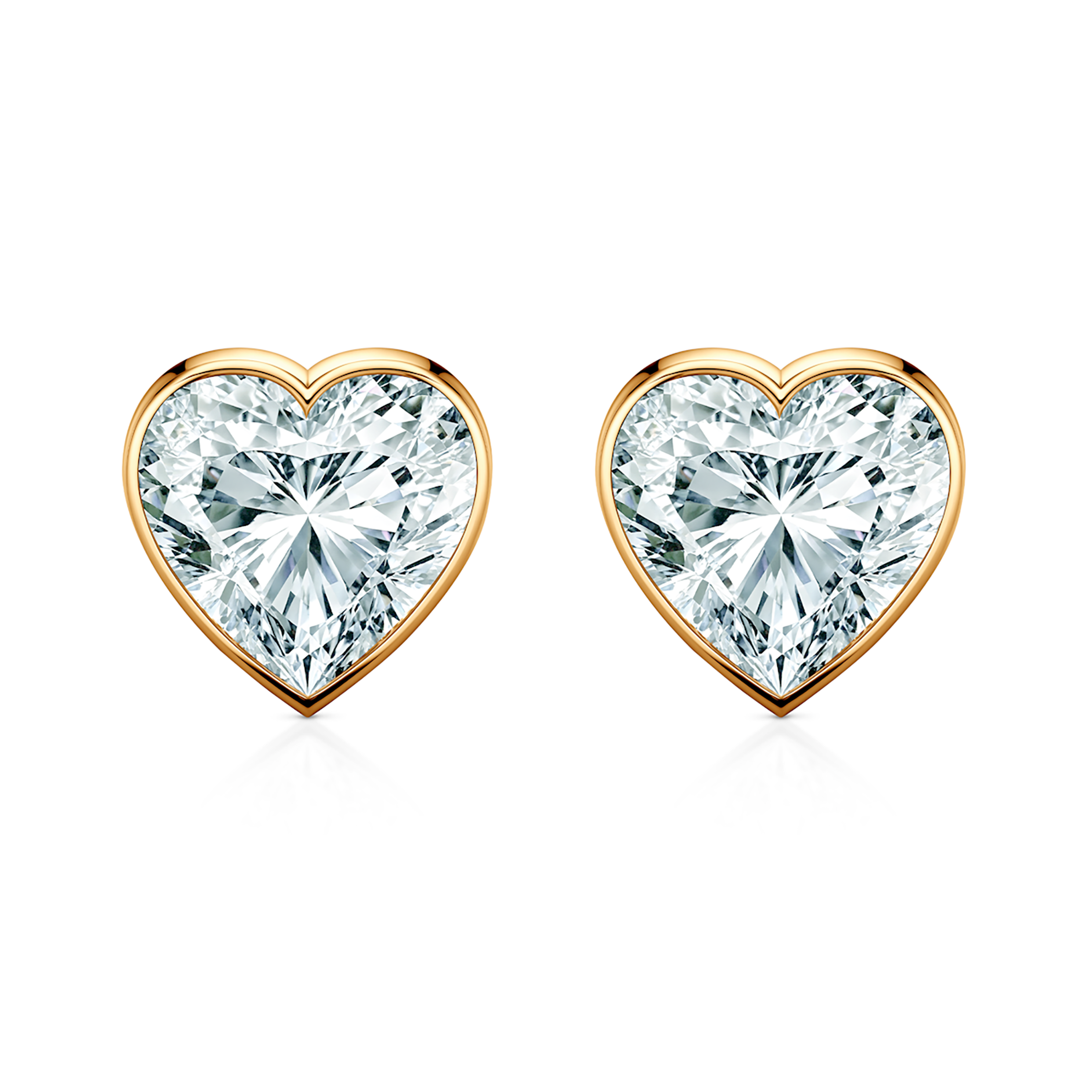 Ohrringe Pure: Gold, Labordiamanten, Herzschliff