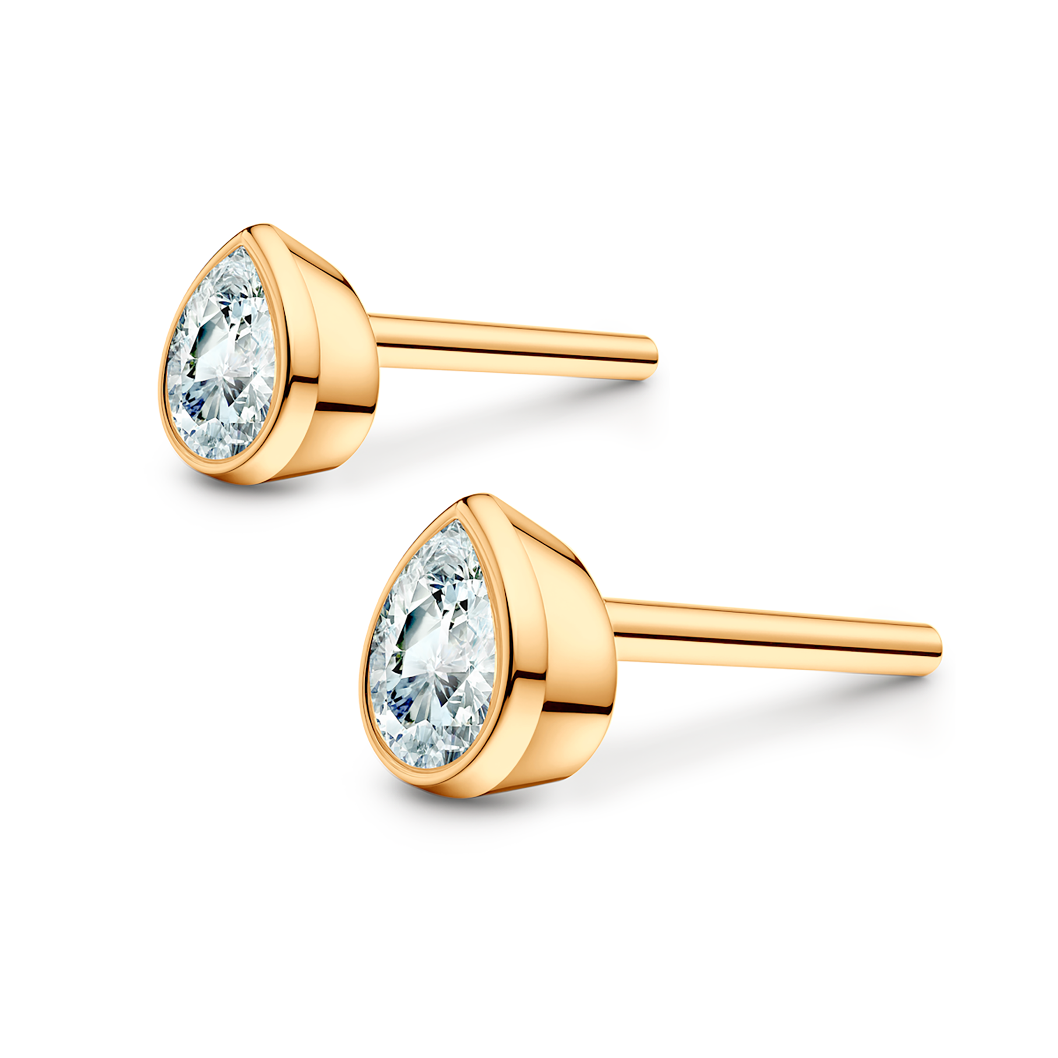 Pure earrings: yellow gold, diamonds - 3