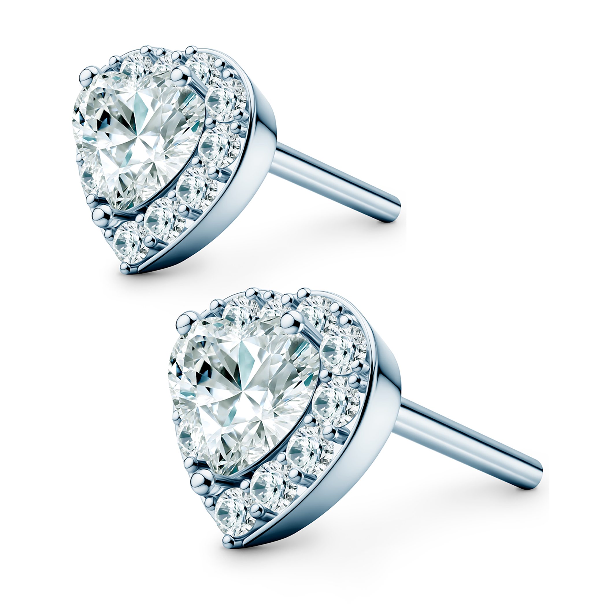 This Is Love earrings: white gold, heart cut diamonds - 3