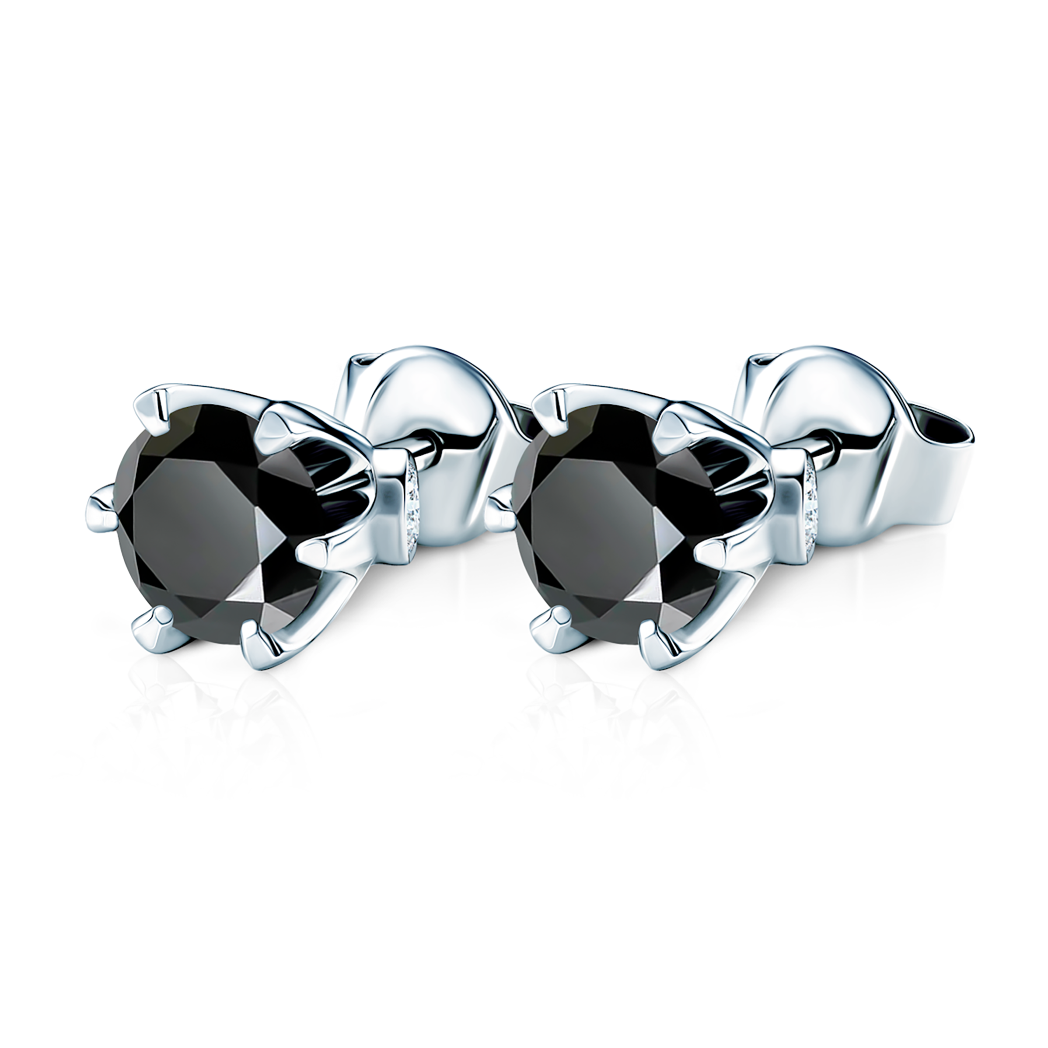 Earrings The Journey: white gold, black diamonds - 3