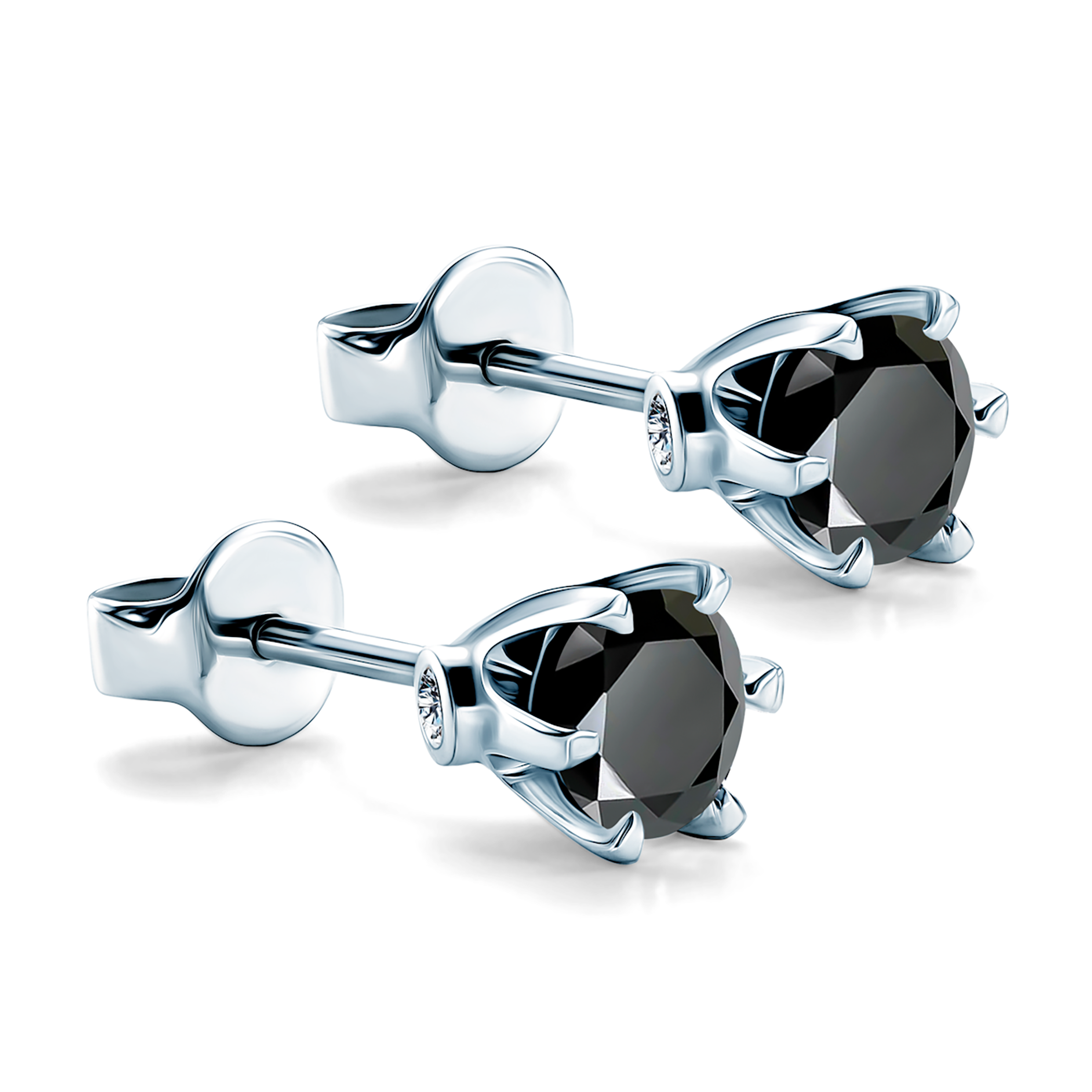 Earrings The Journey: white gold, black diamonds - 4
