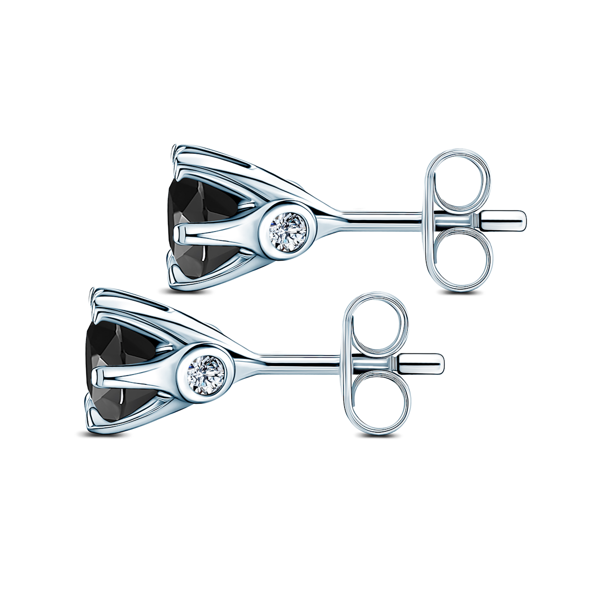 Earrings The Journey: white gold, black diamonds - 5