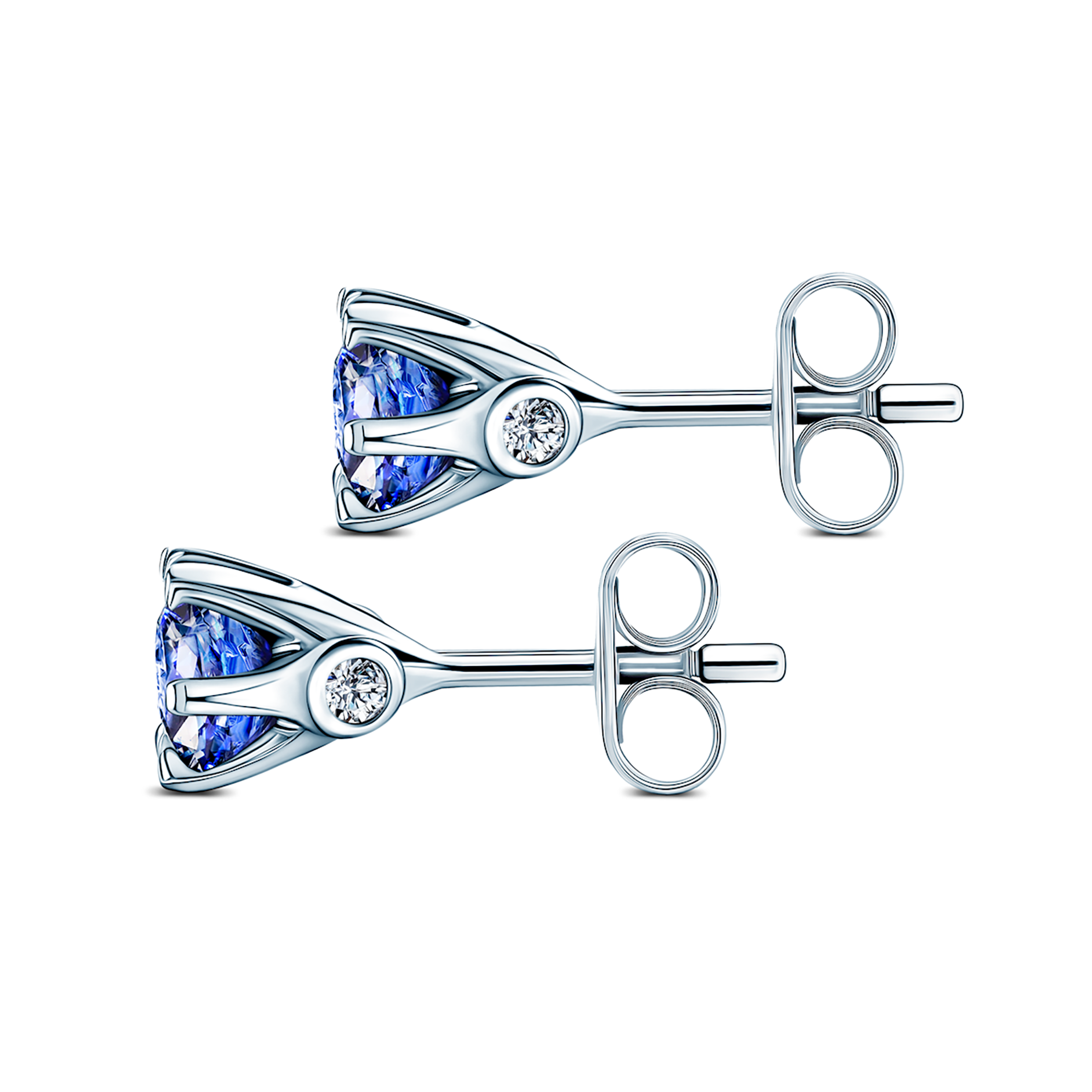 Earrings The Journey: white gold, sapphire - 5