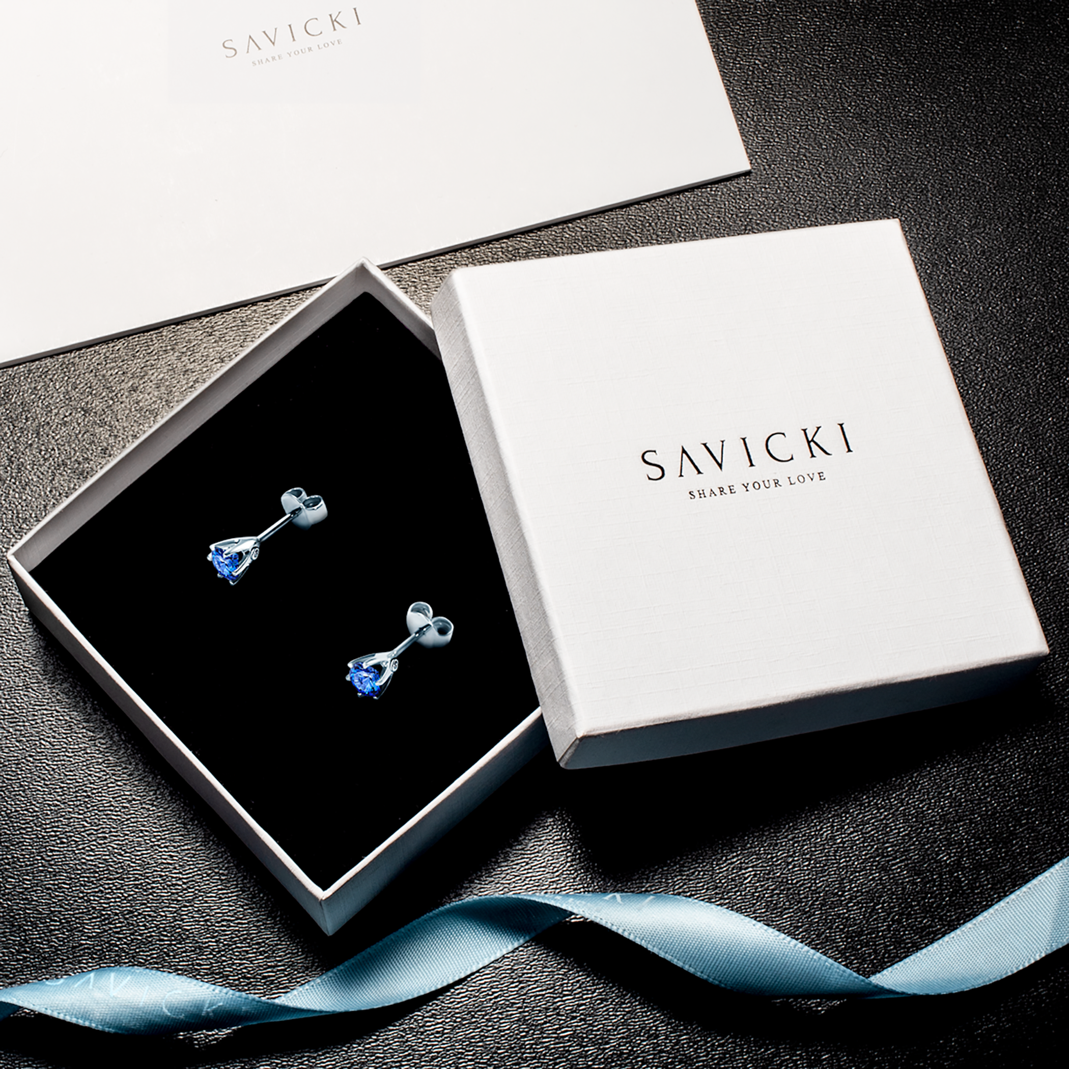 Earrings The Journey: white gold, sapphire