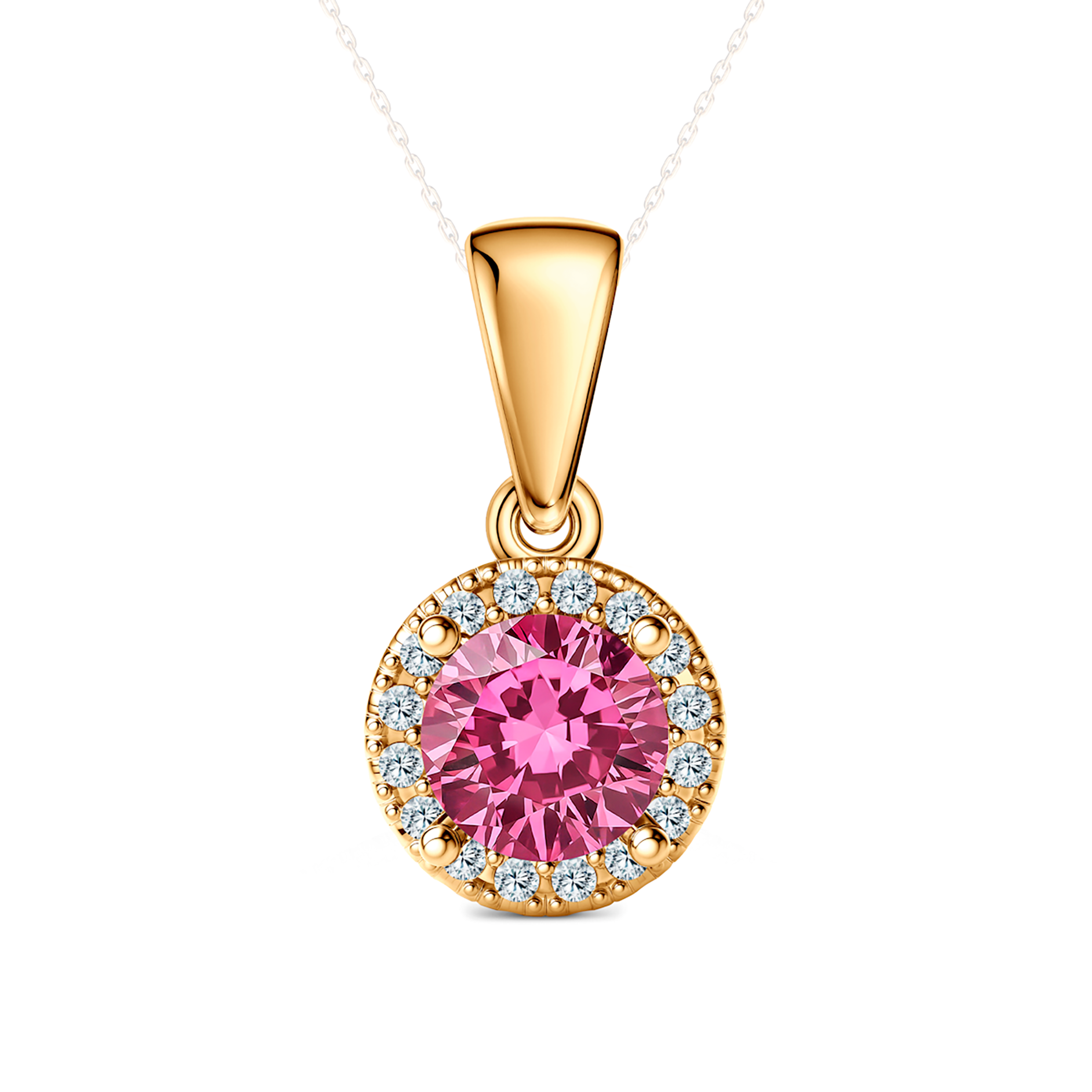 This Is Love pendant: yellow gold, lab-grown pink diamond, lab-grown diamonds